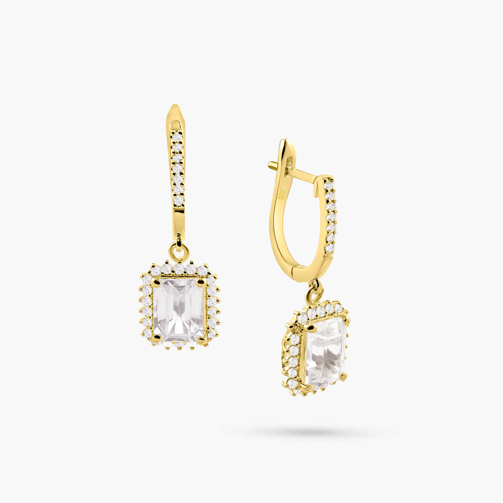 עגילי יהלומים וטופז