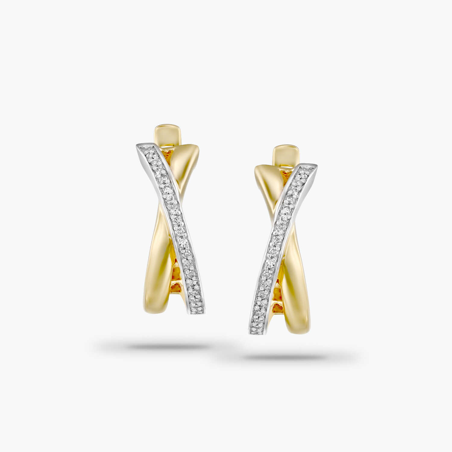 עגיל זהב ויהלומים צמודים