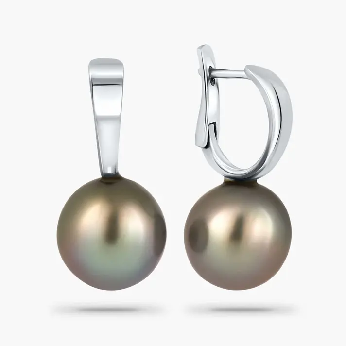 עגילי פנינים שחורות