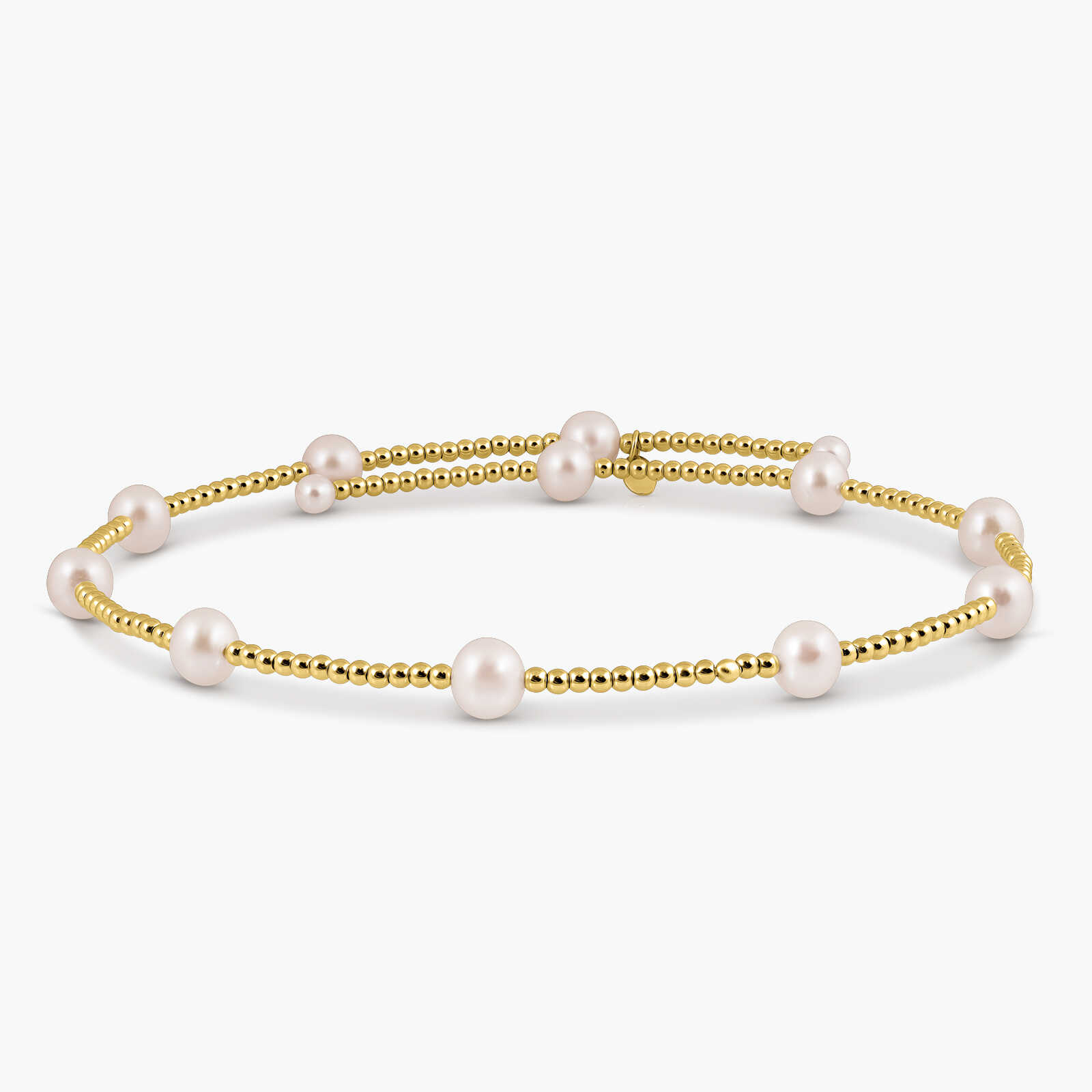 שרשרת צ'וקר זהב 14K עם פנינים