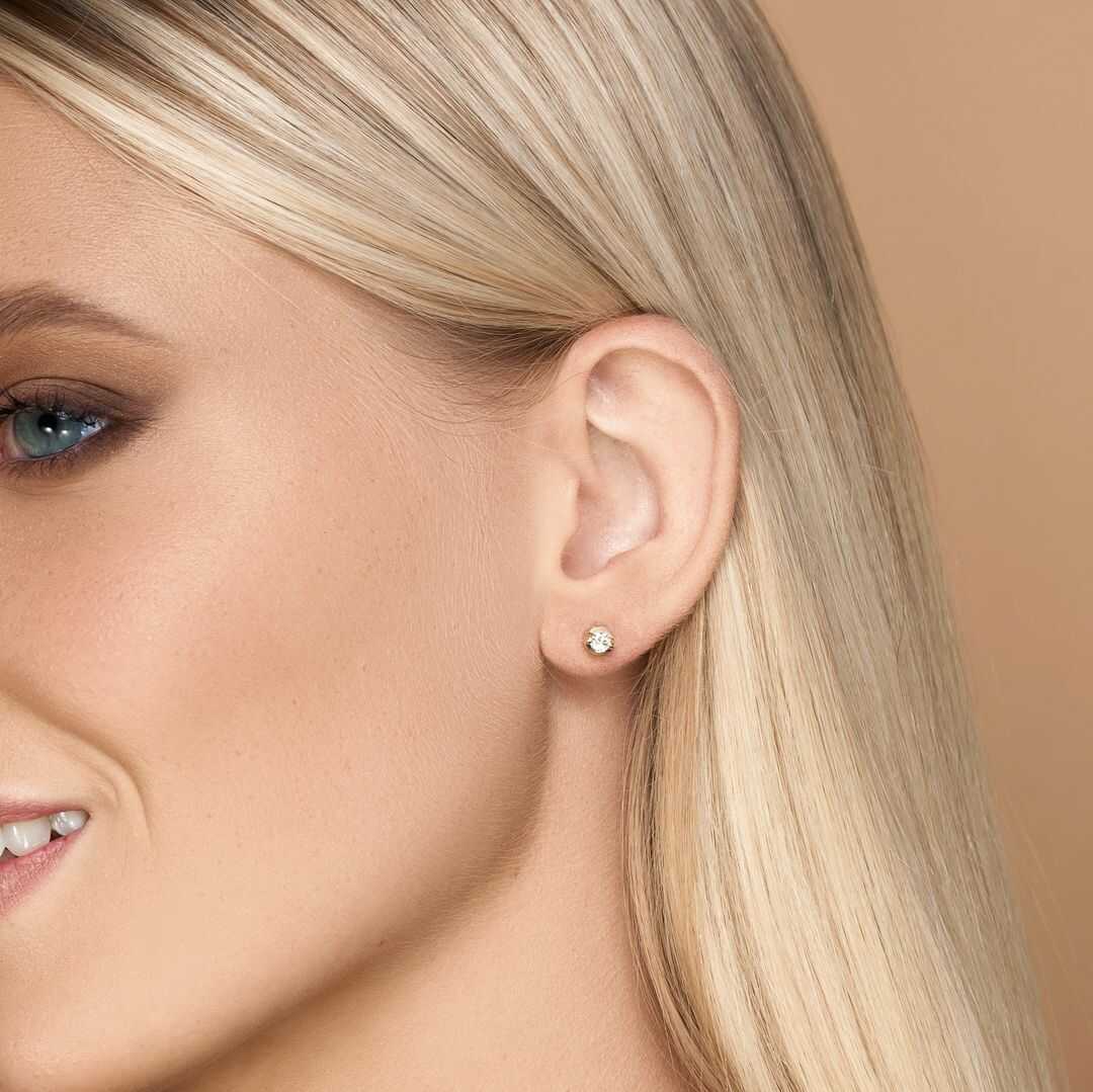 עגילי סוליטר יהלומים