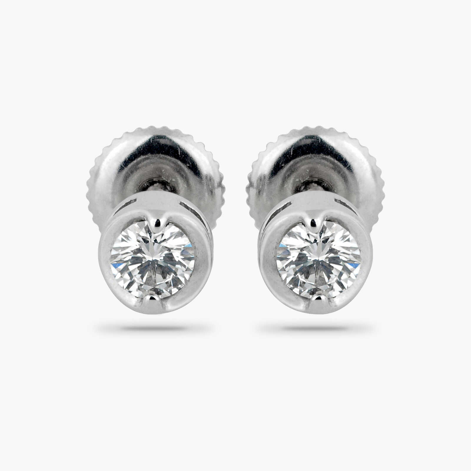 עגילי סוליטר יהלומים