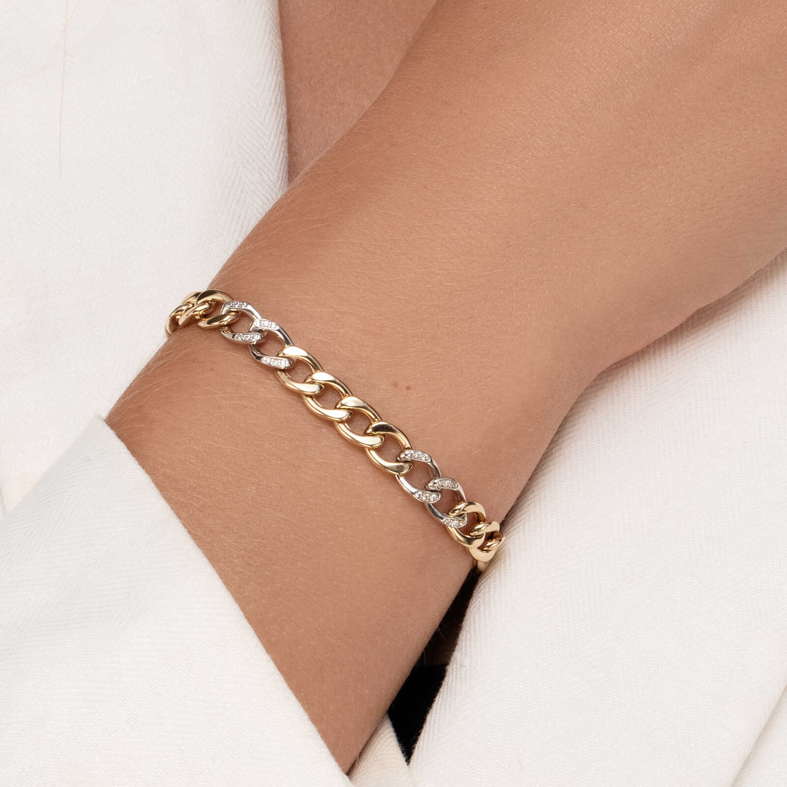 צמיד זהב רומי- חוליות בשיבוץ זרקונים