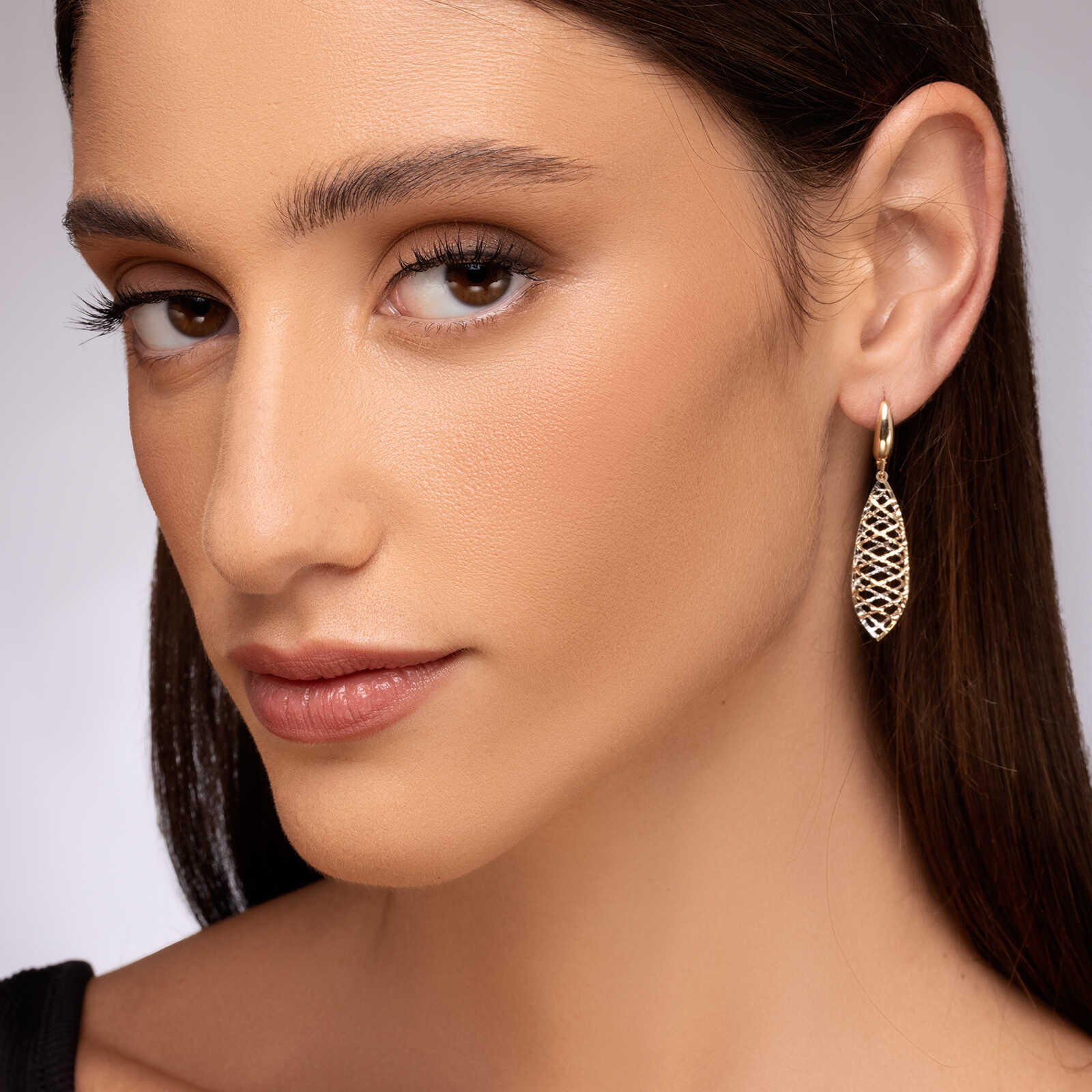 עגיל זהב אנג'לינה