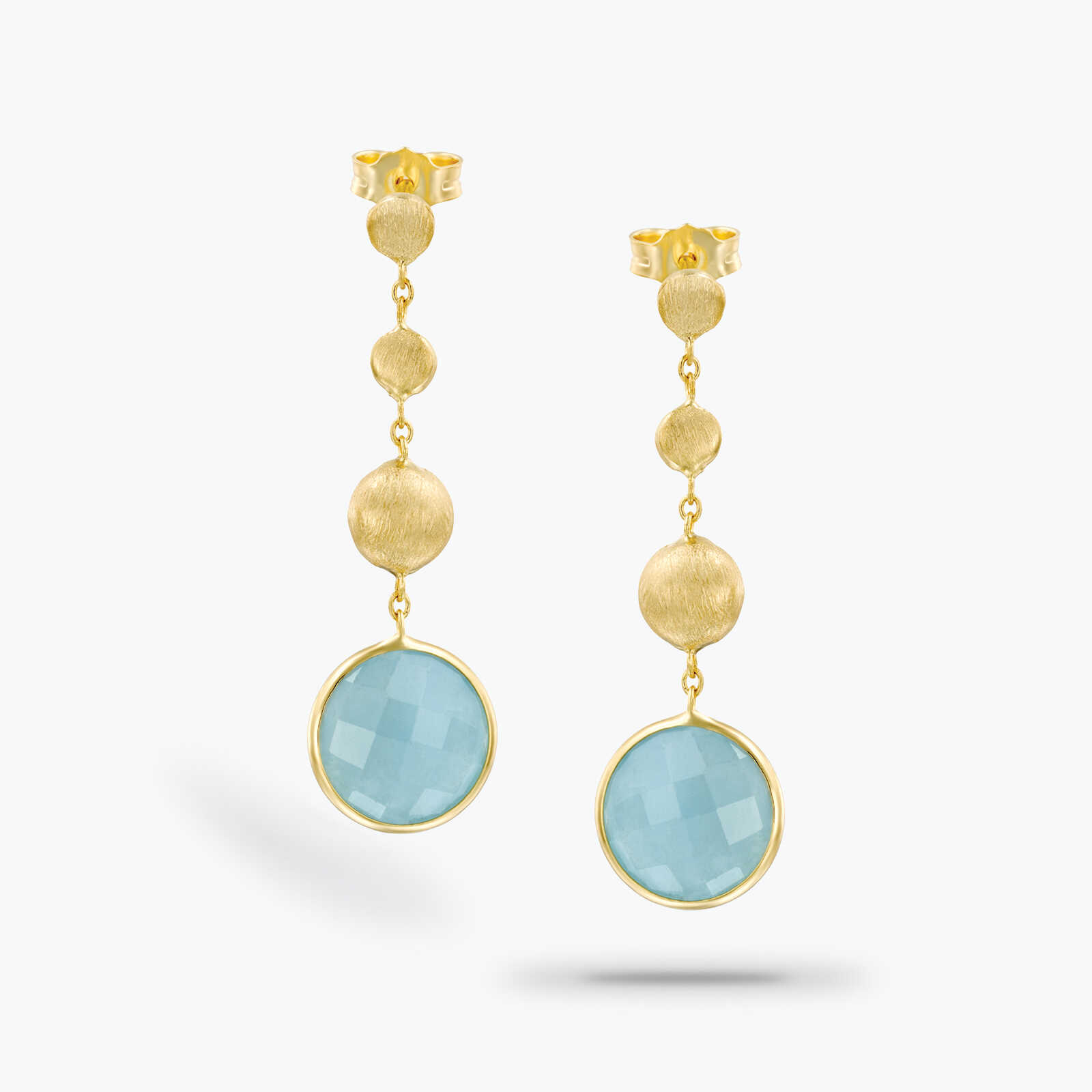 עגיל זהב משובץ Aquamarine