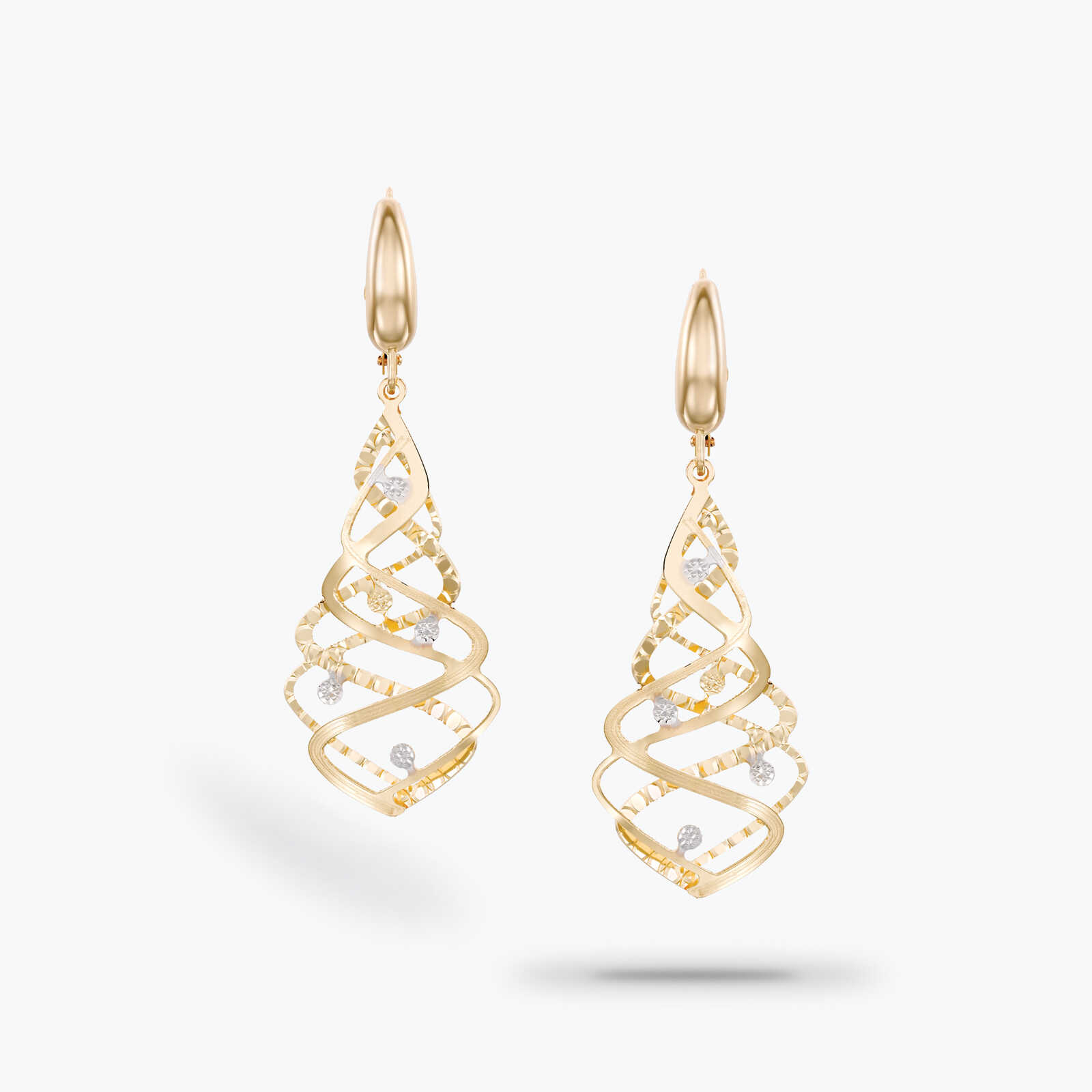 עגילי זהב גלים