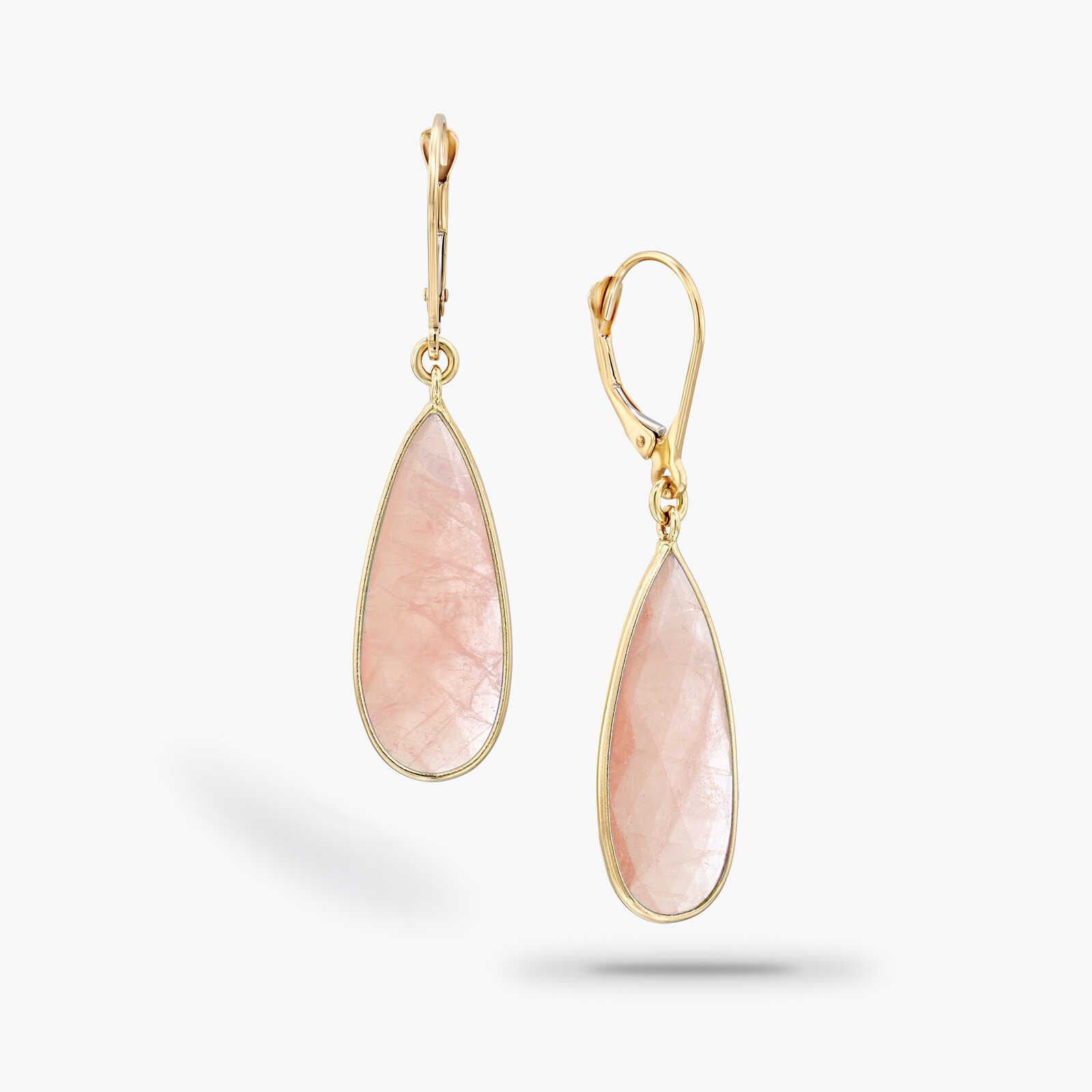 עגילים טיפה משובצים אופל ורודה