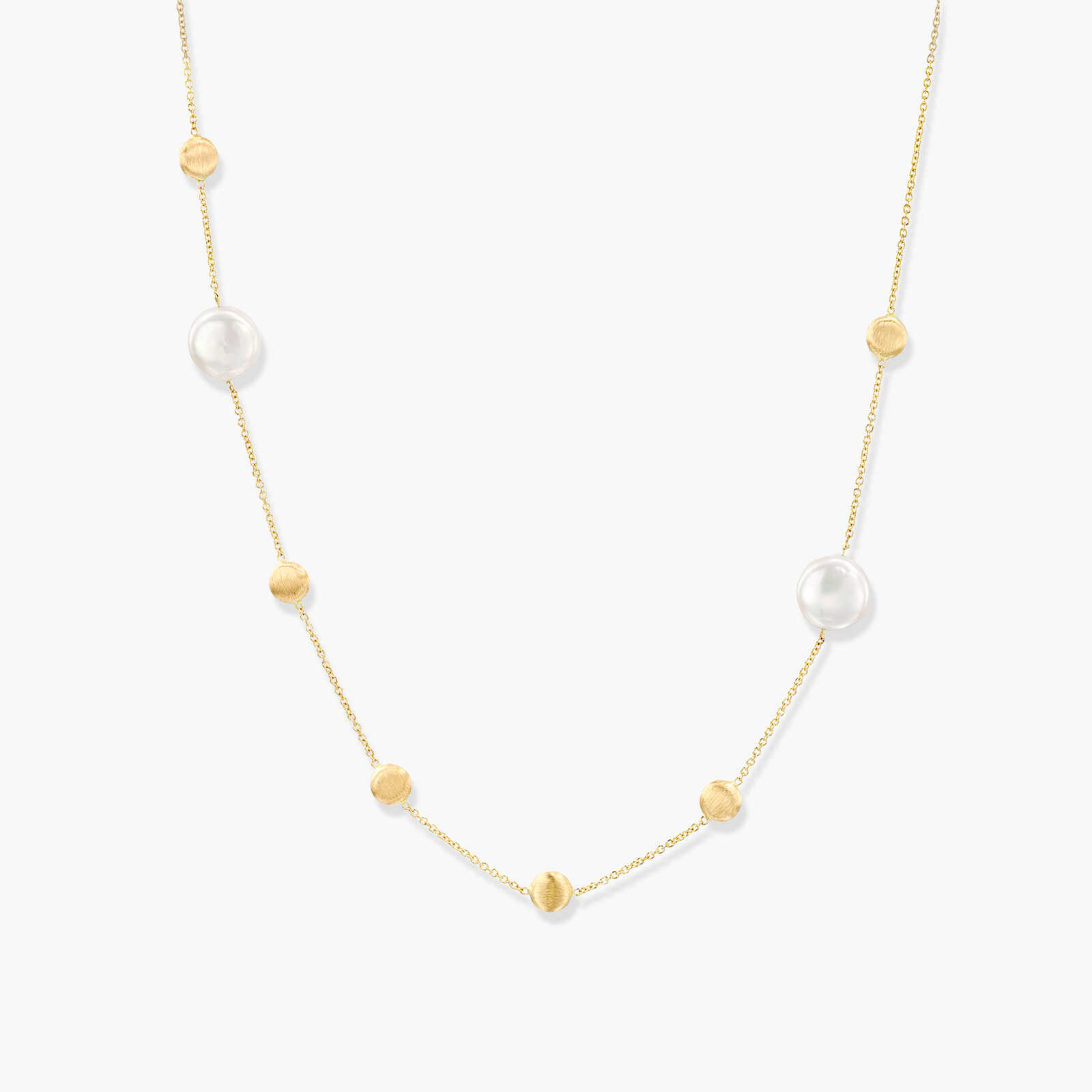 שרשרת זהב עם 2 פנינים