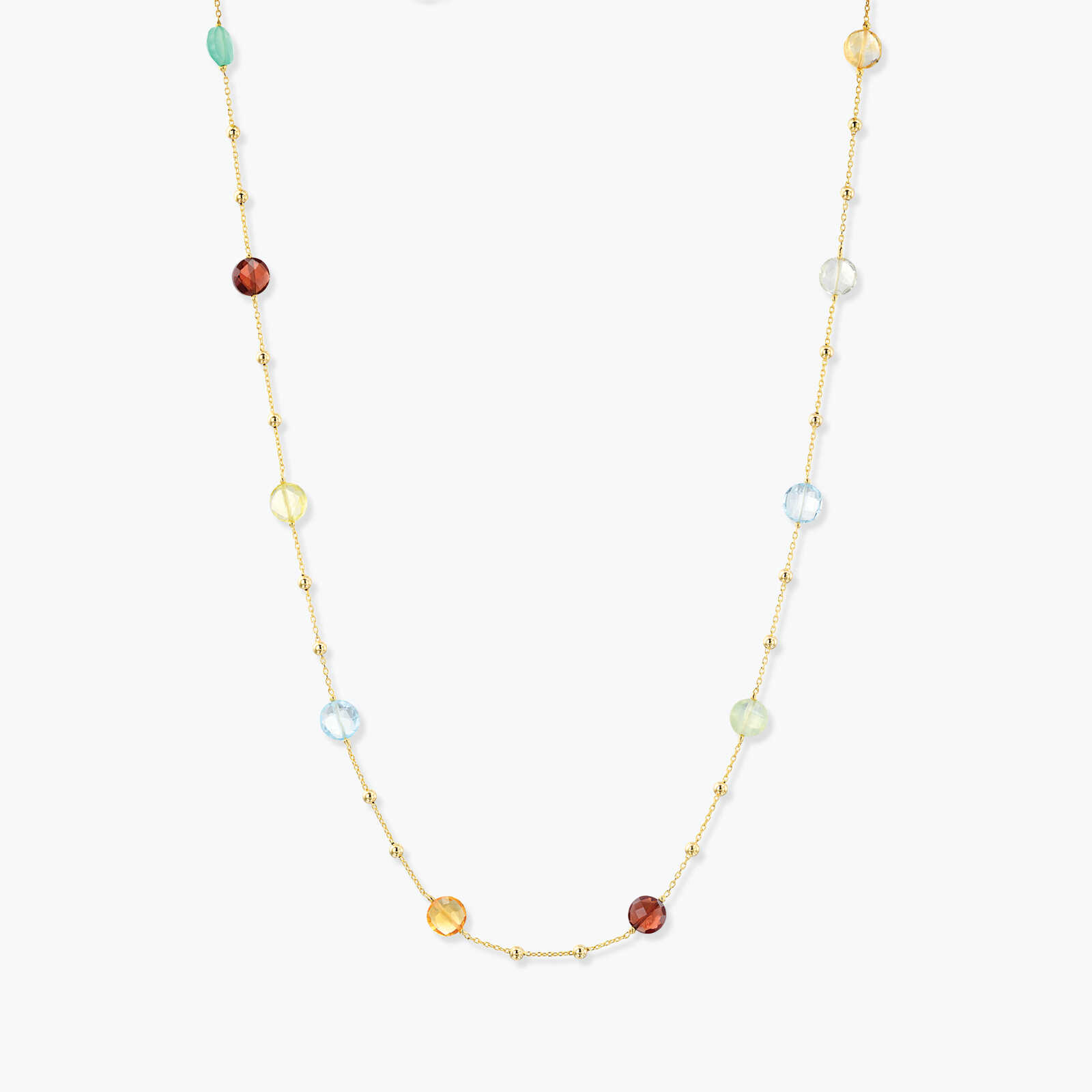 שרשרת משובצת אבני חן באורך 43 ס"מ