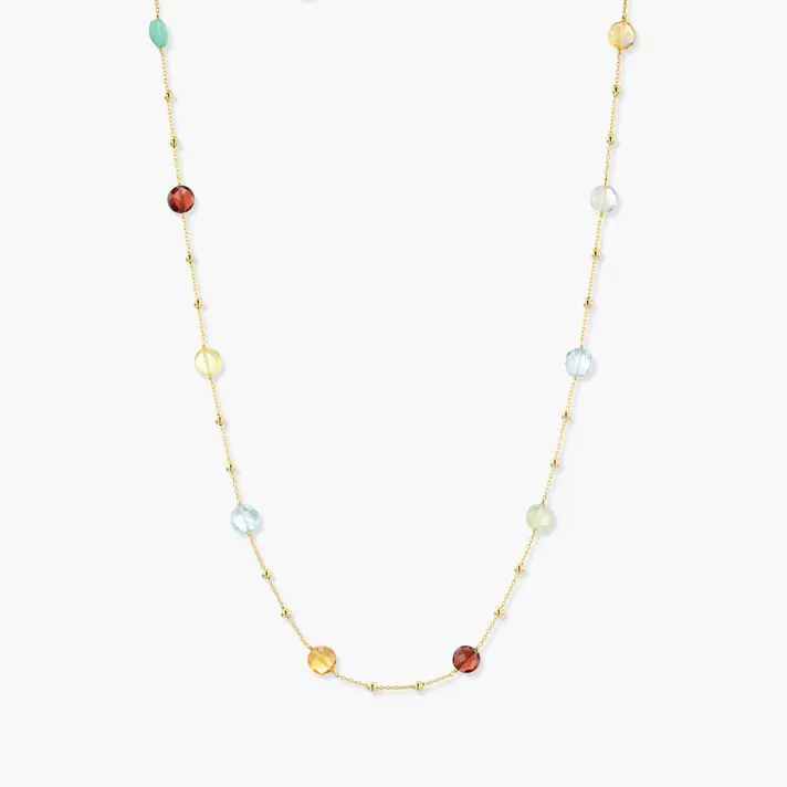 שרשרת משובצת אבני חן באורך 43 ס"מ