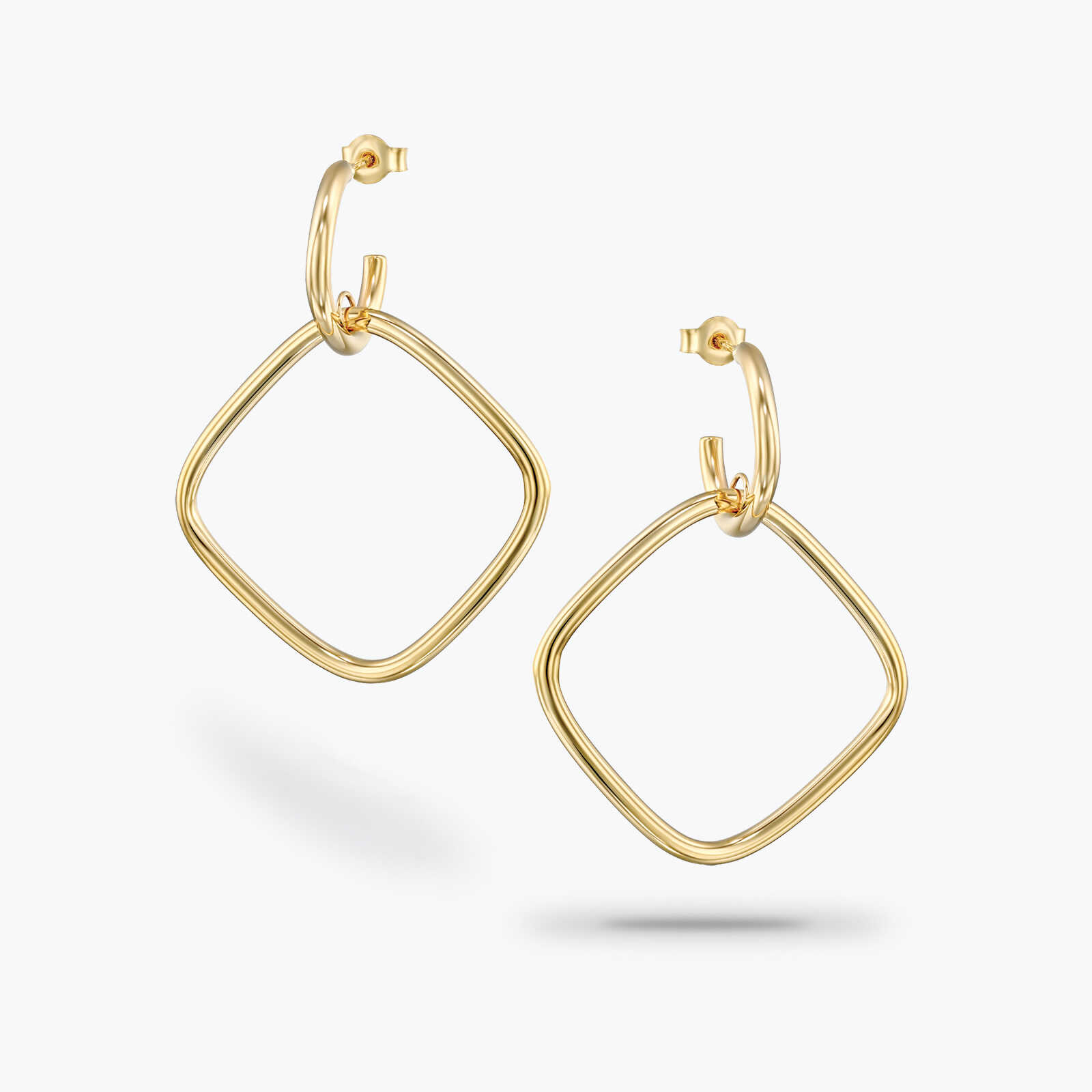 עגילי זהב תלויים גובה