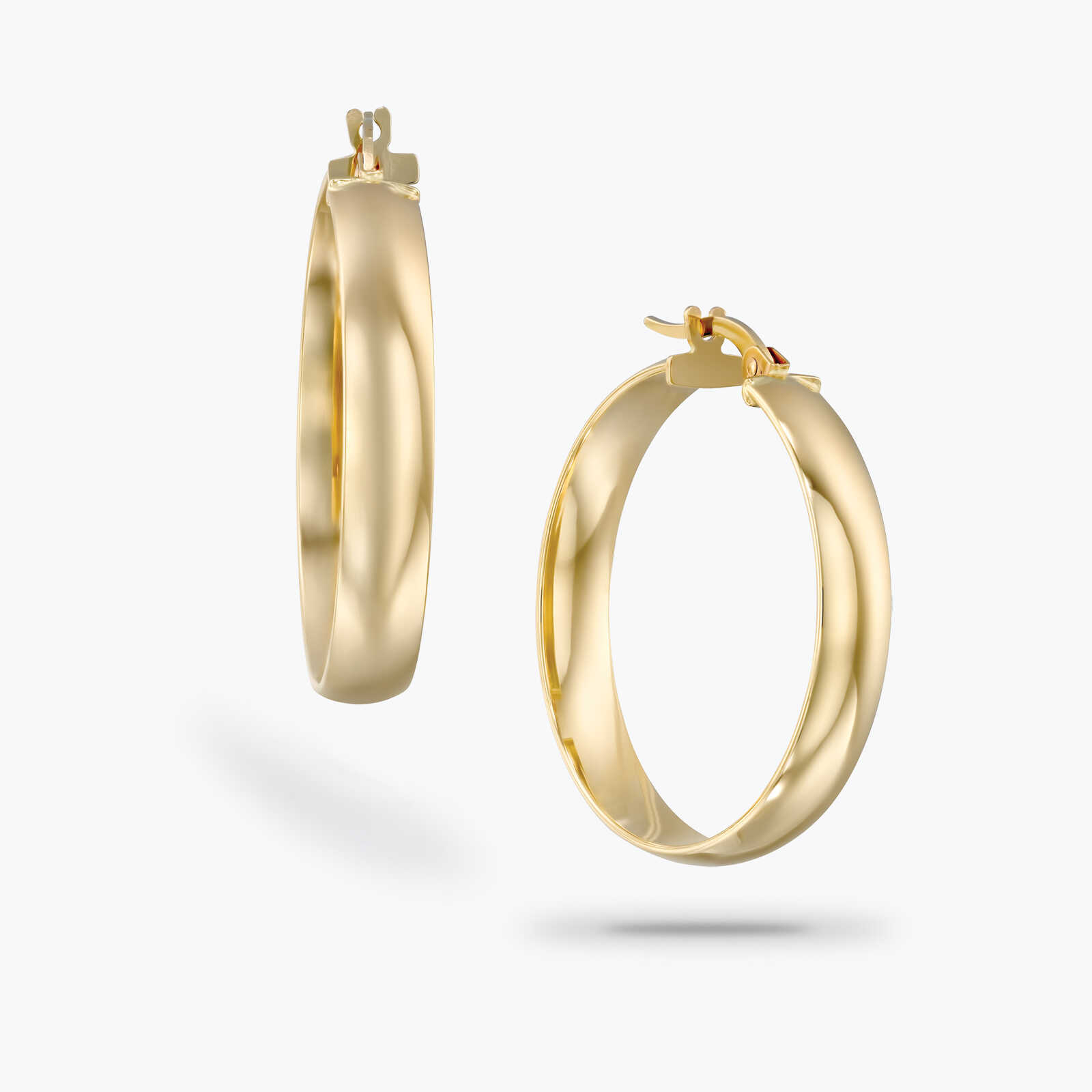 עגילי זהב ג'יפסי בקוטר 2.4 ס"מ