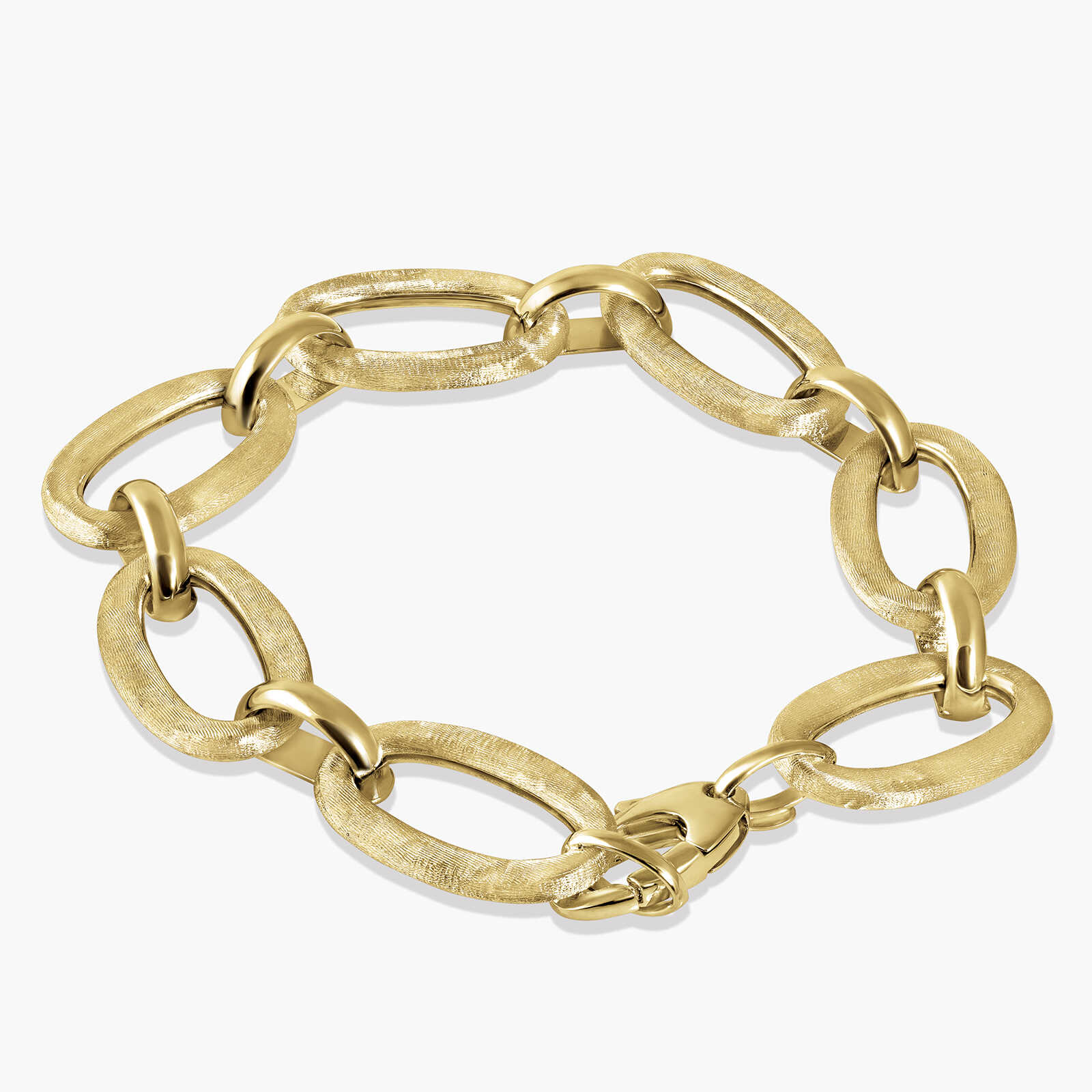 צמיד זהב 14K מחוליות אובליות