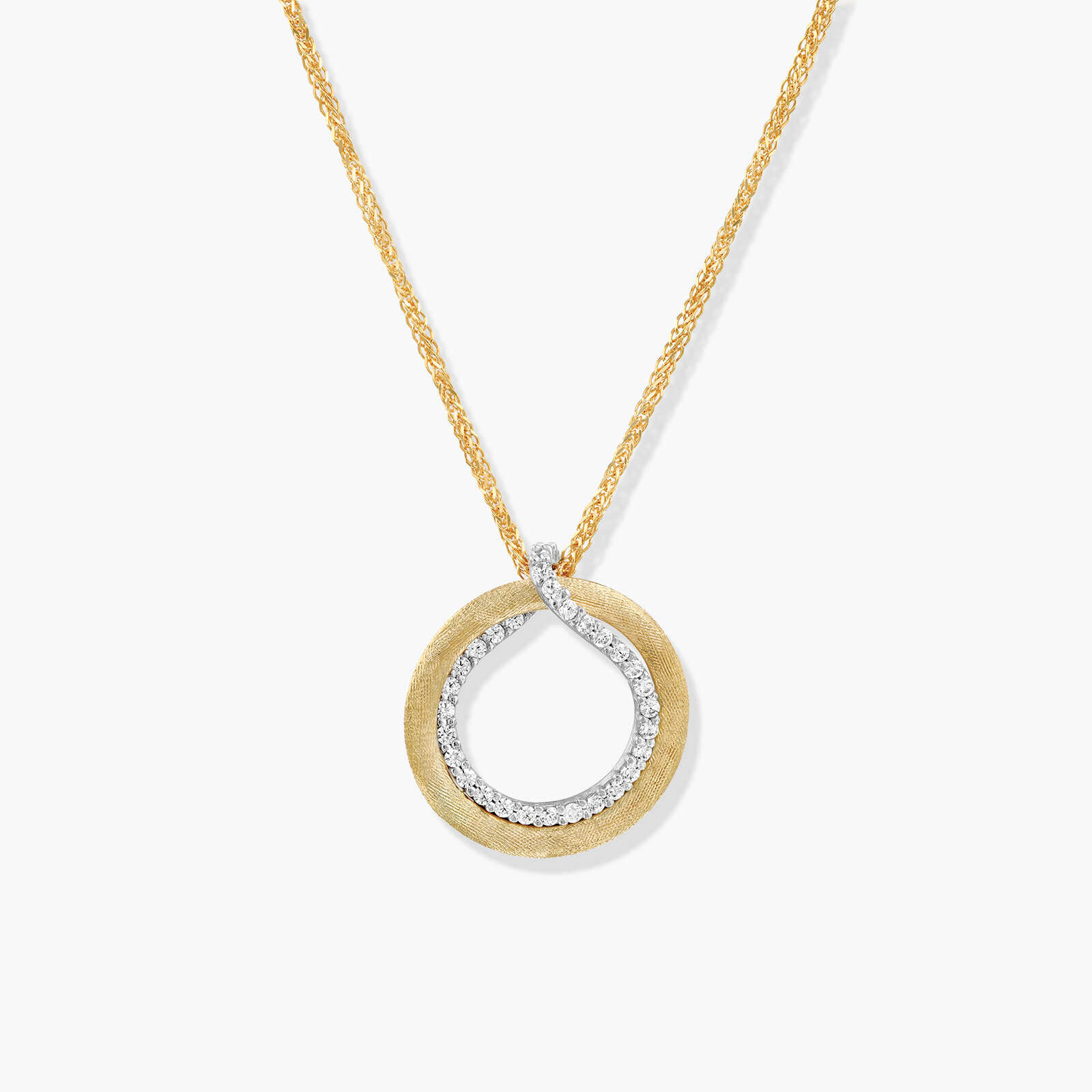 תליון זהב כפול בשיבוץ זירקונים