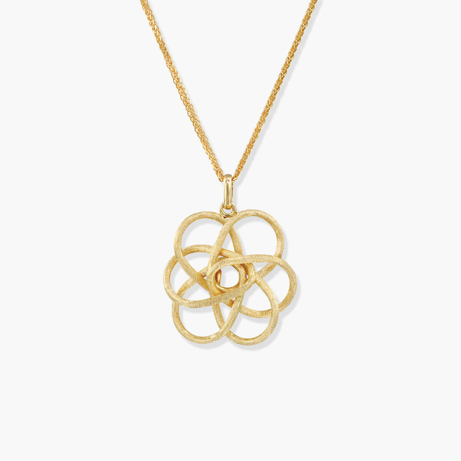 תליון זהב 14K בעיצוב פרח בקוטר 2.5 ס"מ