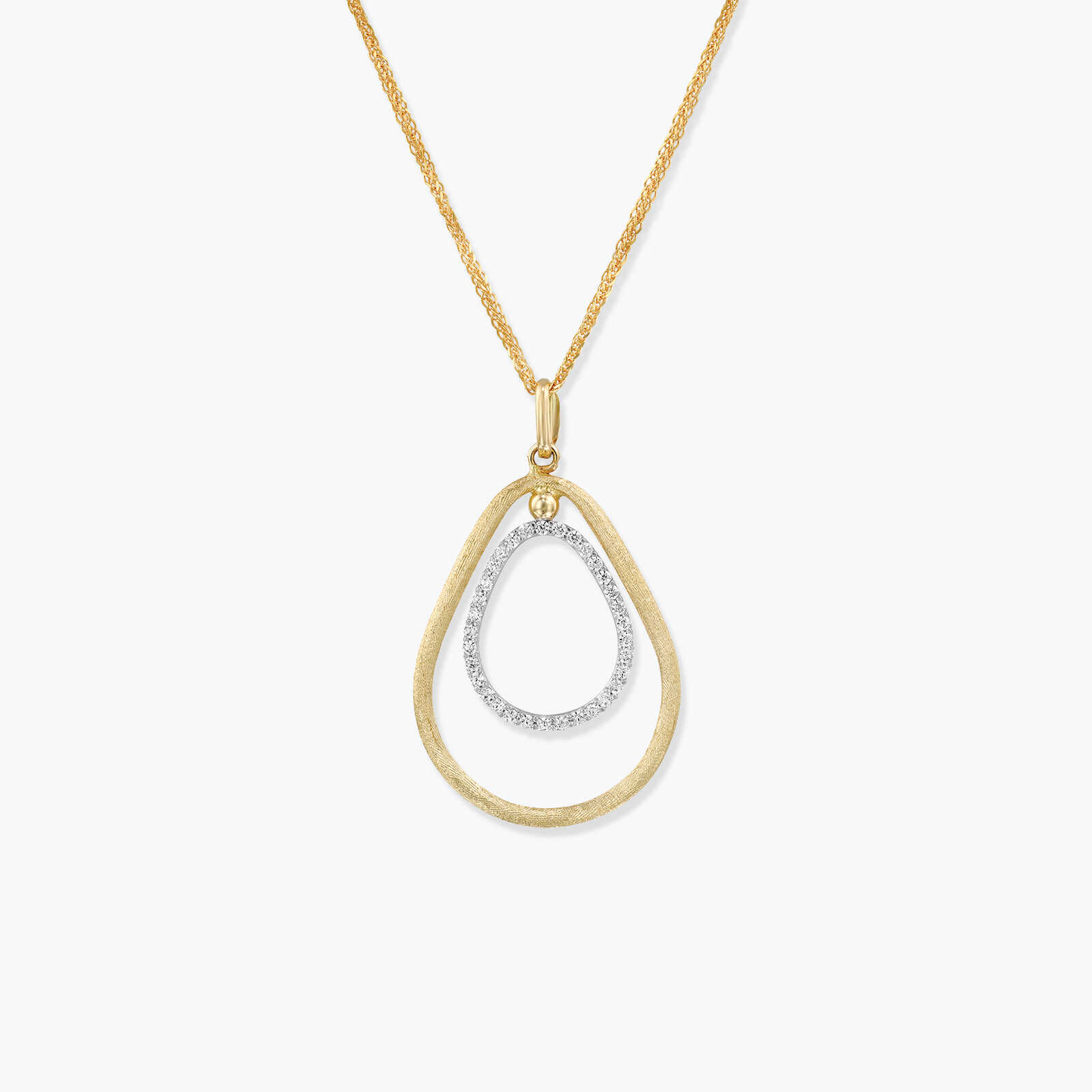 תליון זהב כפול בצורת ביצה