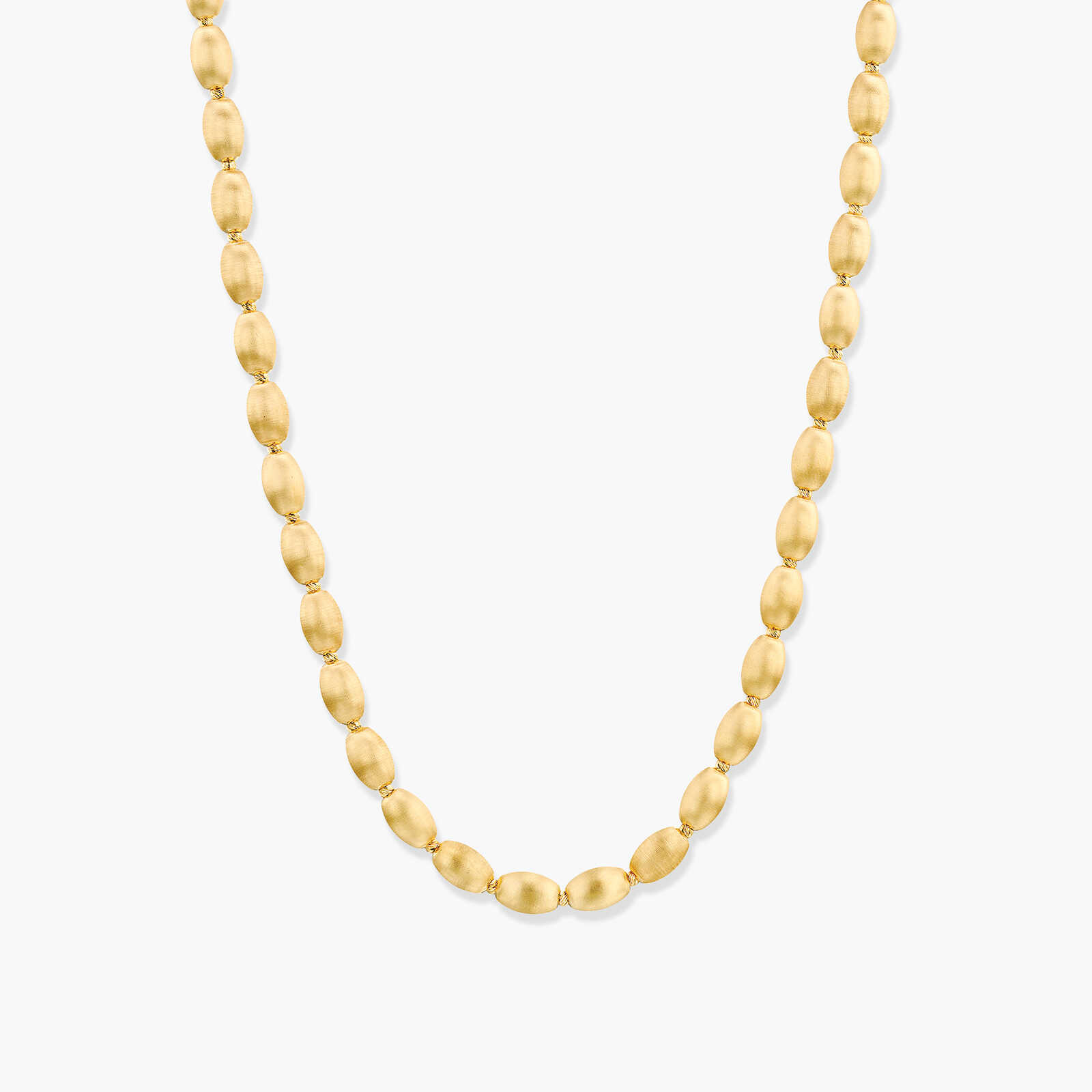 שרשרת כדורי זהב אובילים בגימור מט