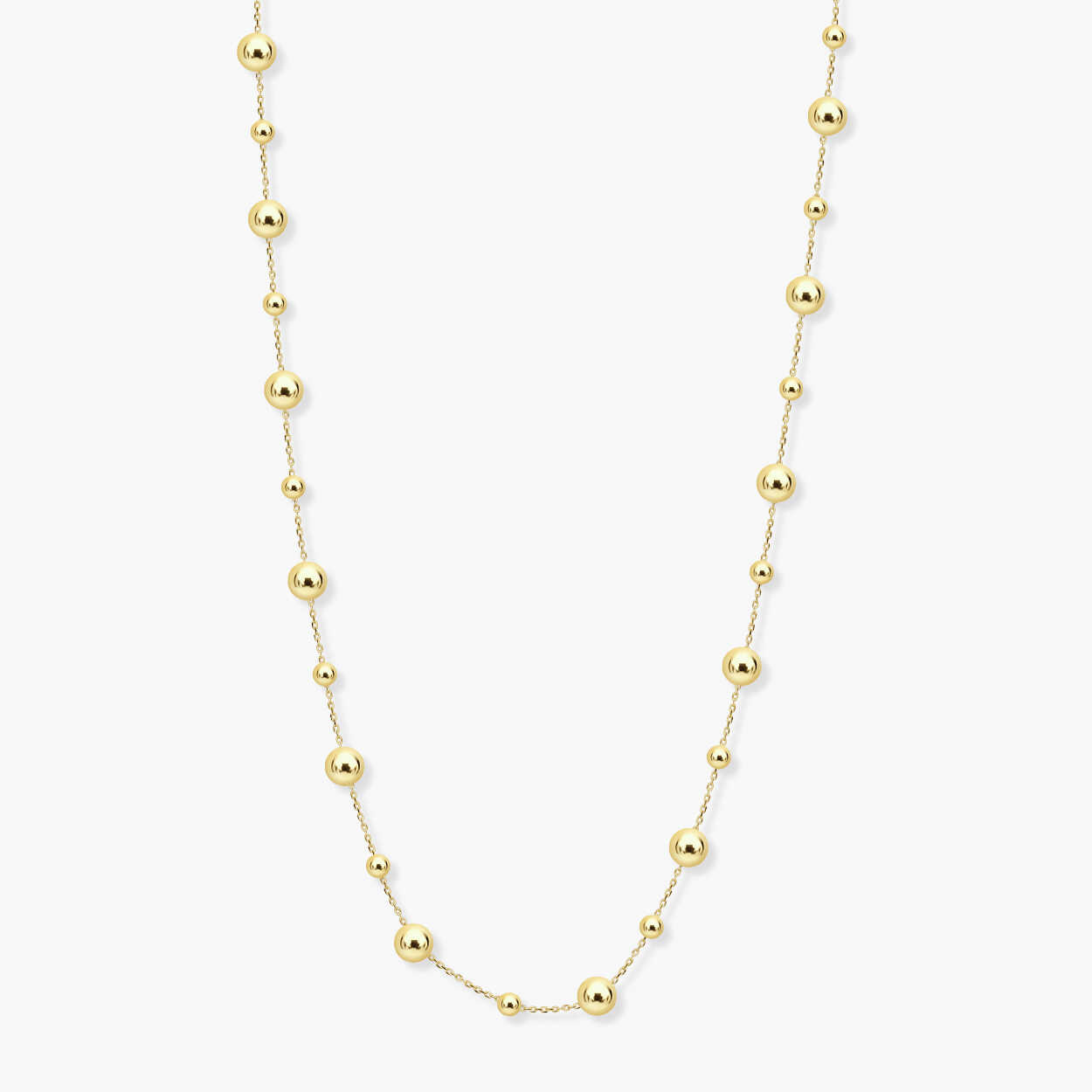 שרשרת כדוריות זהב ארוכה באורך מטר