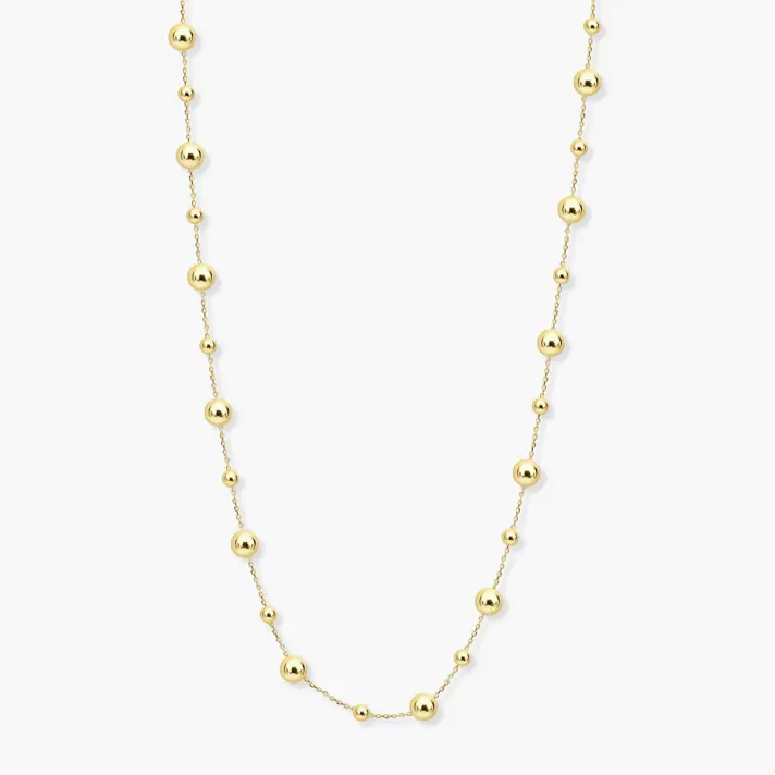 שרשרת כדוריות זהב ארוכה באורך מטר