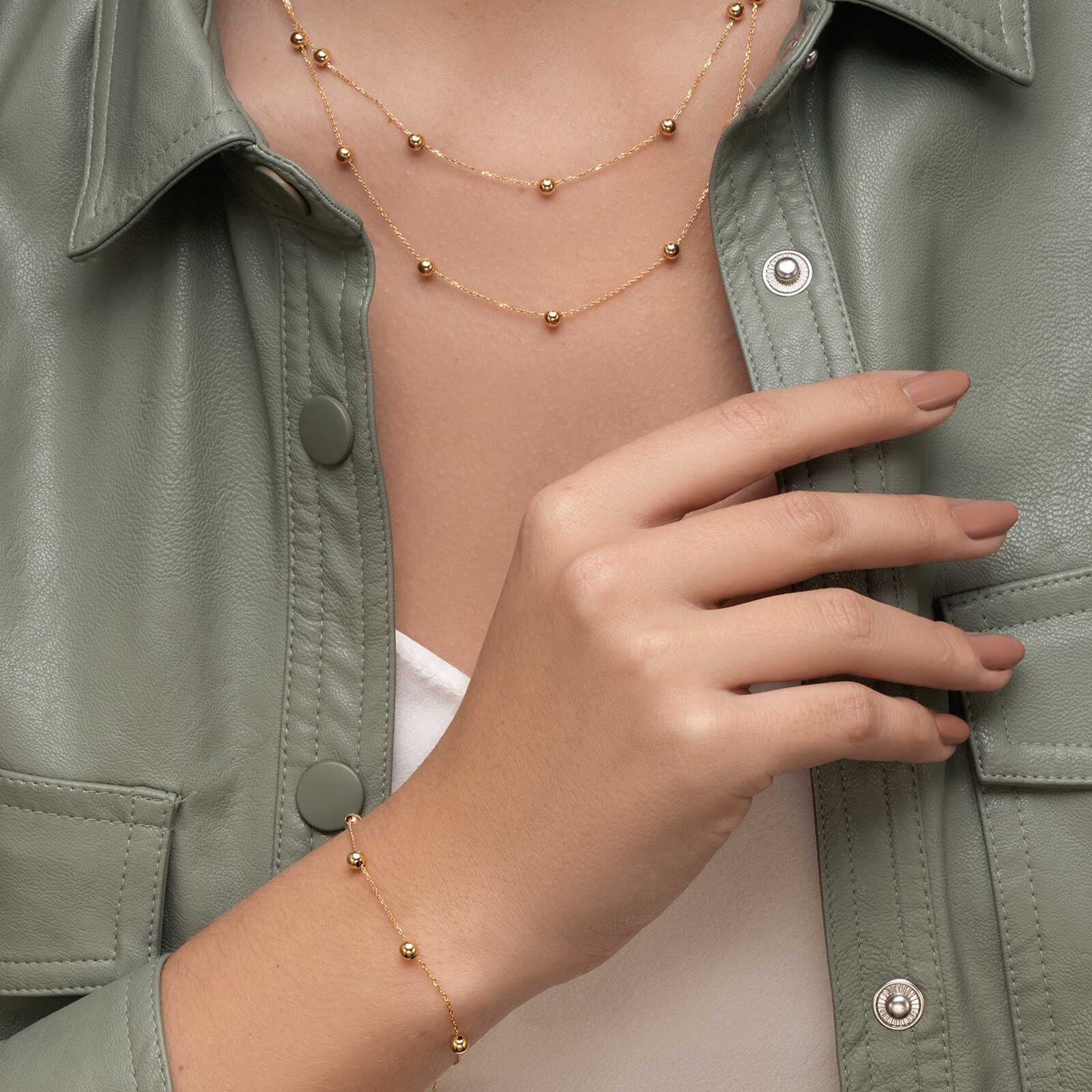 צמיד כדוריות זהב