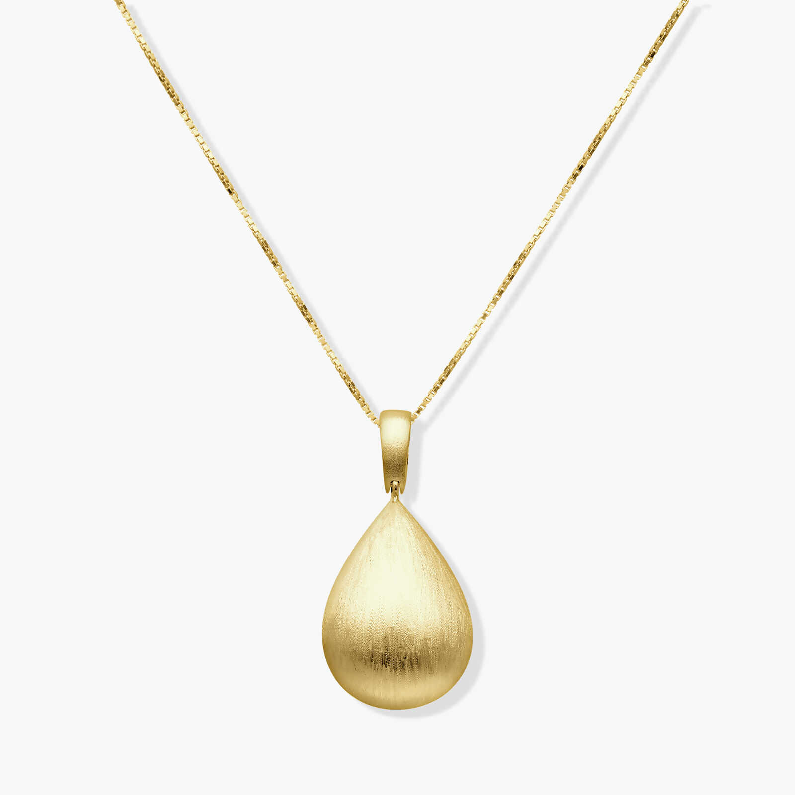 תליון טיפת זהב בגימור מט מוברש