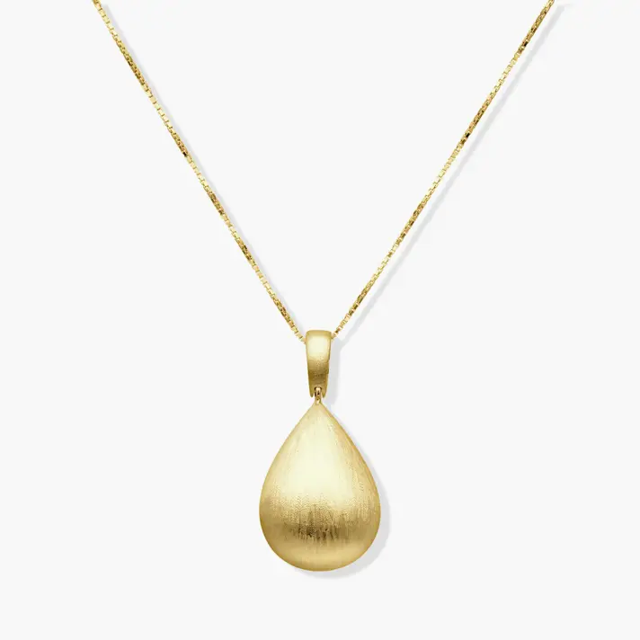 תליון טיפת זהב בגימור מט מוברש