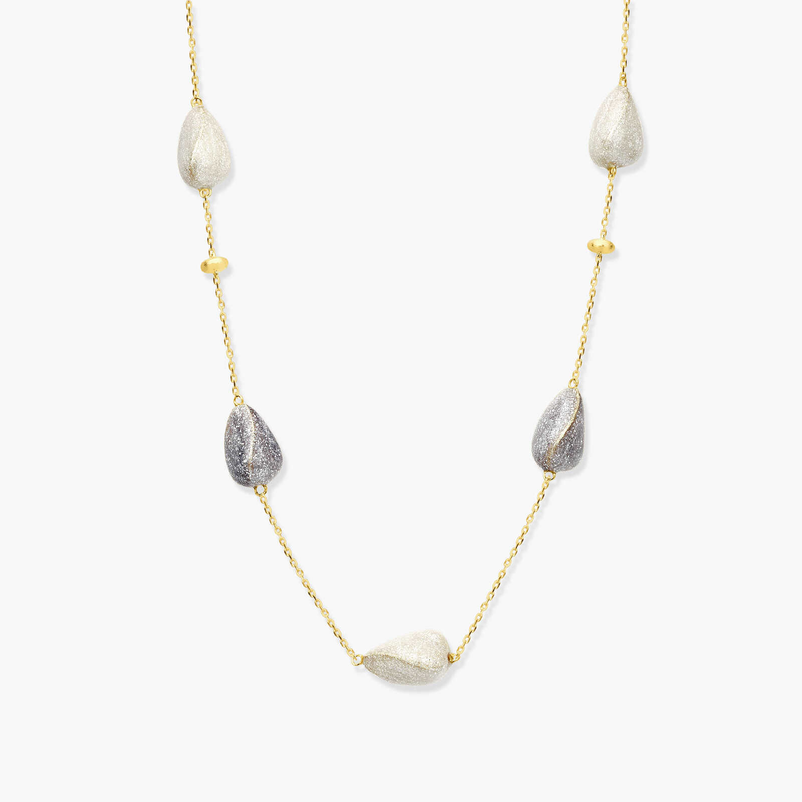 שרשרת זהב עם טיפות זהב בציפוי קריסטלי נוצץ