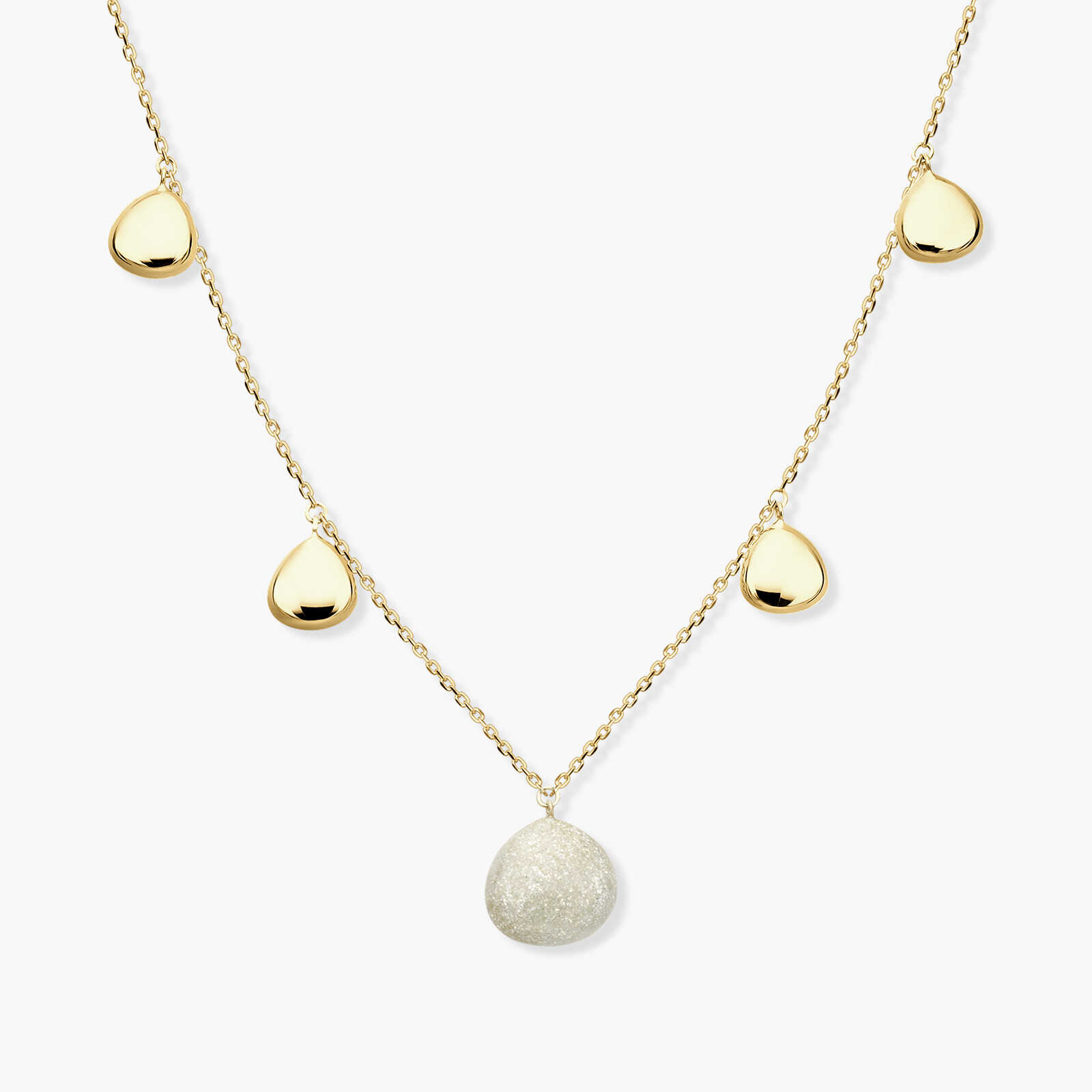 שרשרת טיפות זהב עם טיפת זהב מצופה קריסטלים