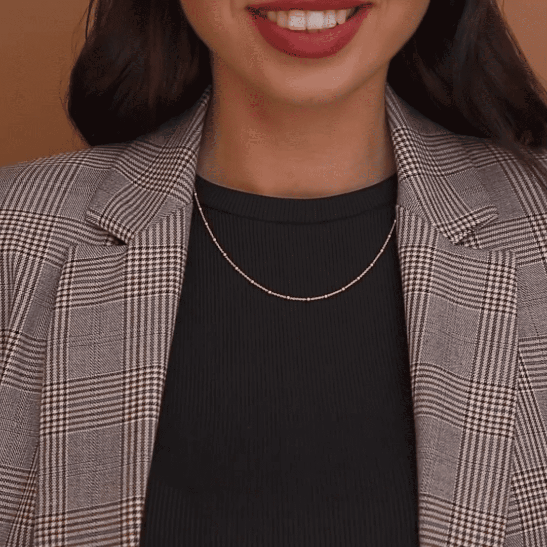 שרשרת כדוריות זהב באורך 43 ס"מ