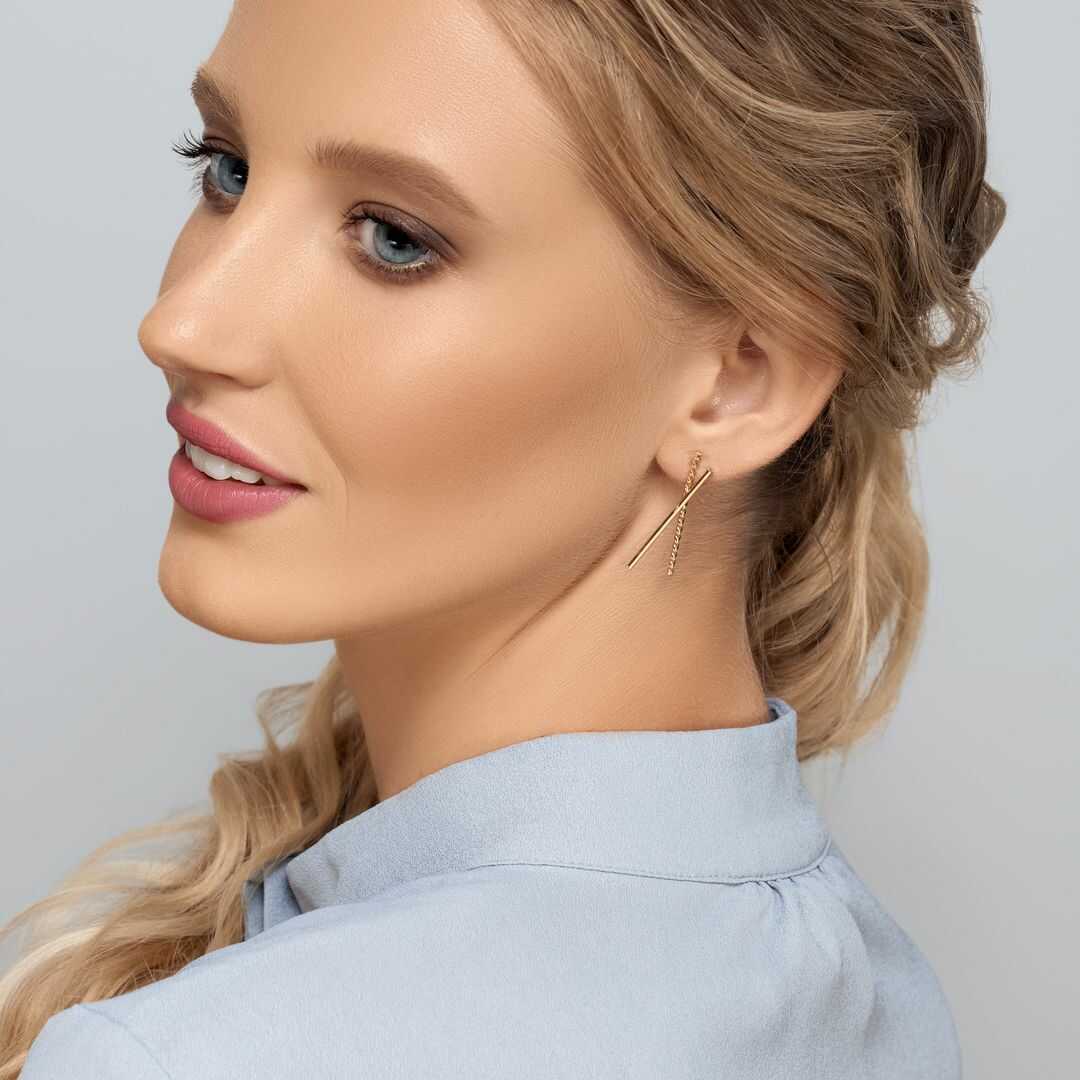 עגילי זהב בצורת X