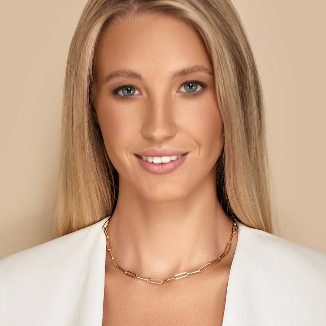 שרשרת חולויות זהב באורך 45 ס"מ