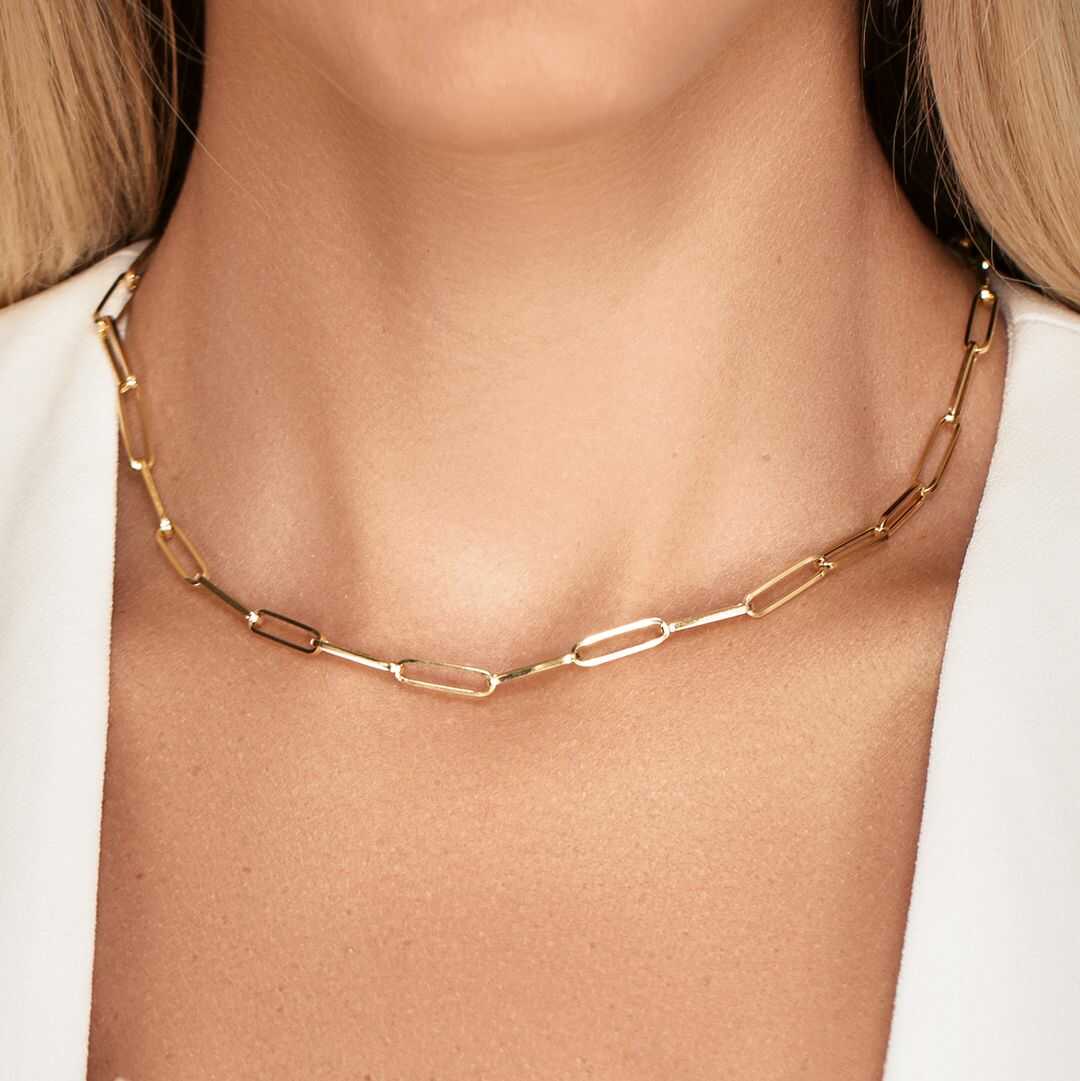 שרשרת חולויות זהב באורך 45 ס"מ