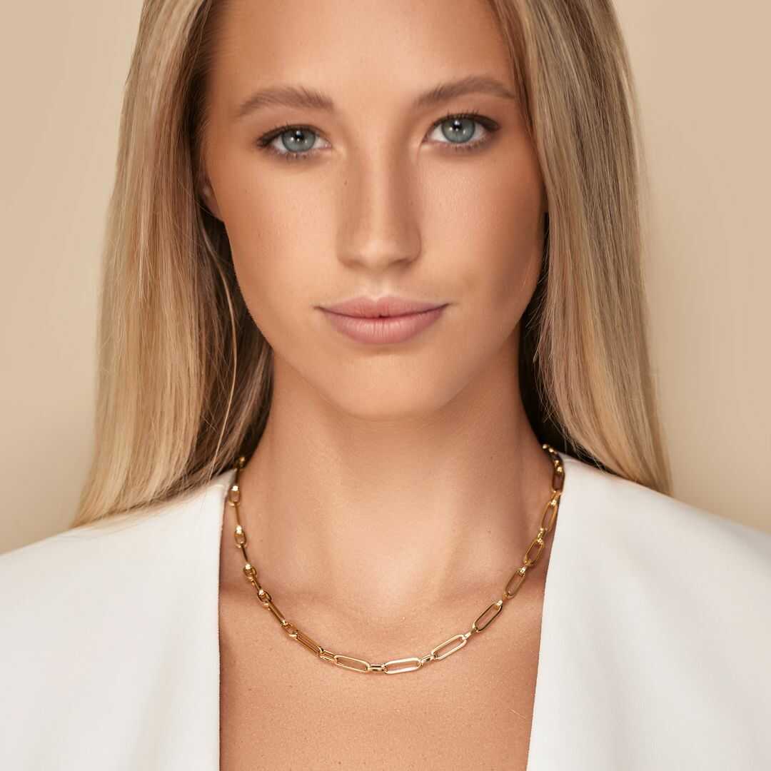 שרשרת חוליות זהב באורך 45 ס"מ