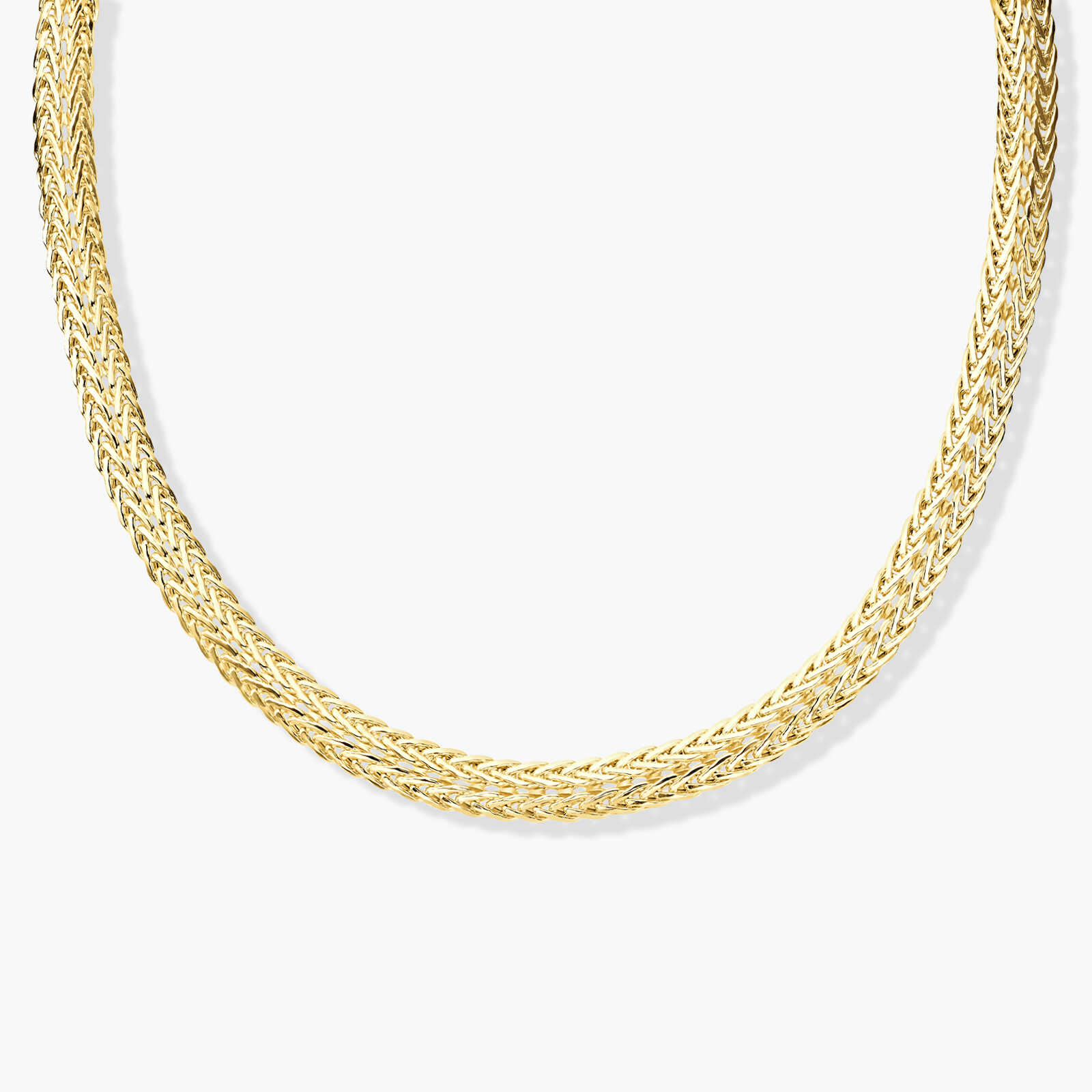 שרשרת זהב קלועה באורך 45 ס"מ וברוחב 0.7 ס"מ