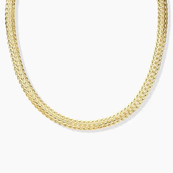 שרשרת זהב קלועה באורך 45 ס"מ וברוחב 0.7 ס"מ