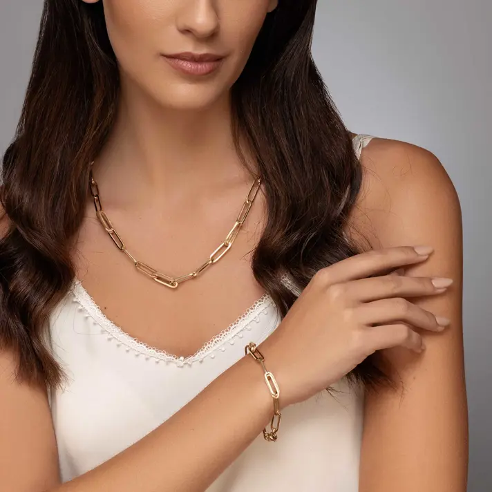 צמיד זהב 19.5 ס"מ חוליות ארוכות