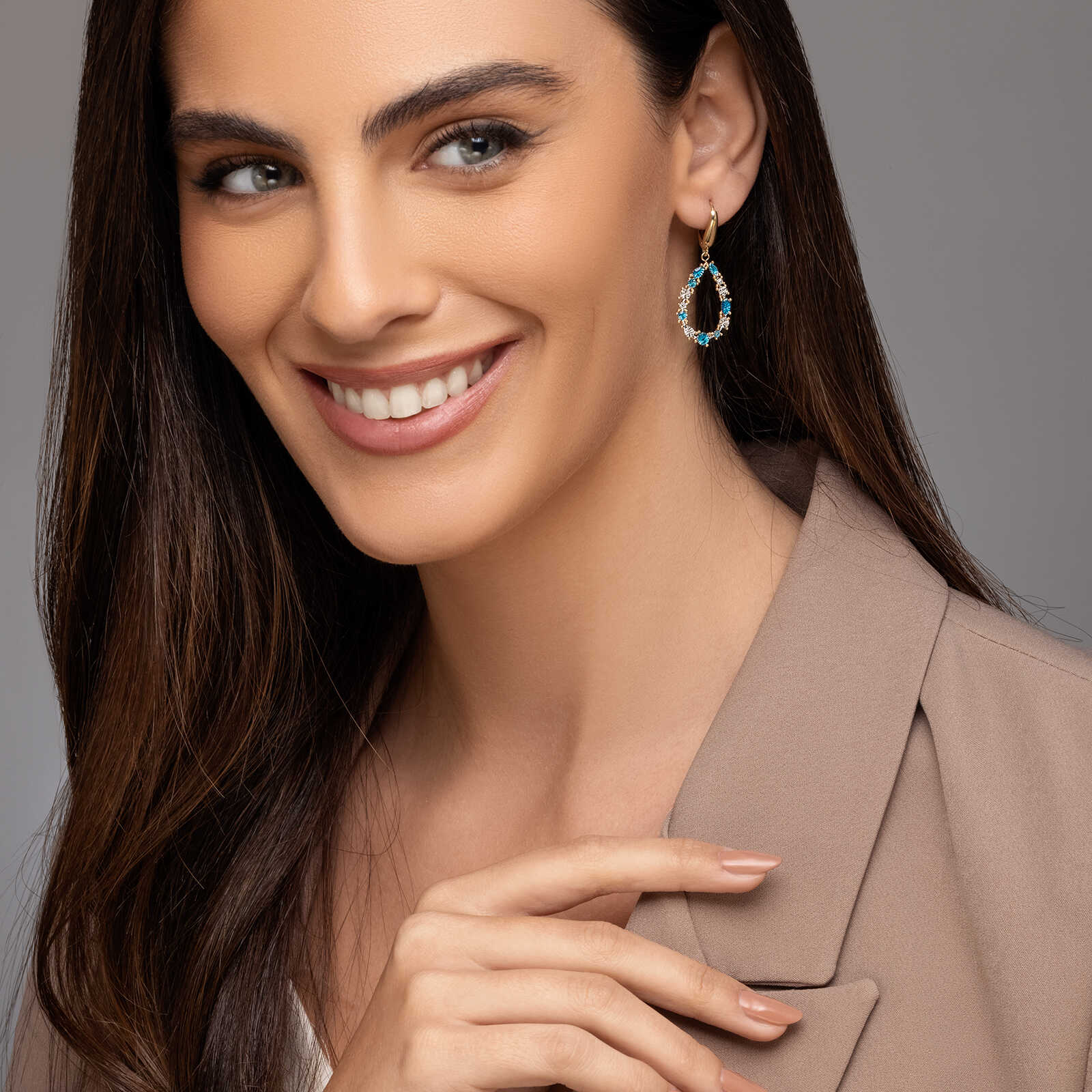 עגילי זהב עם אמייל צבעוני