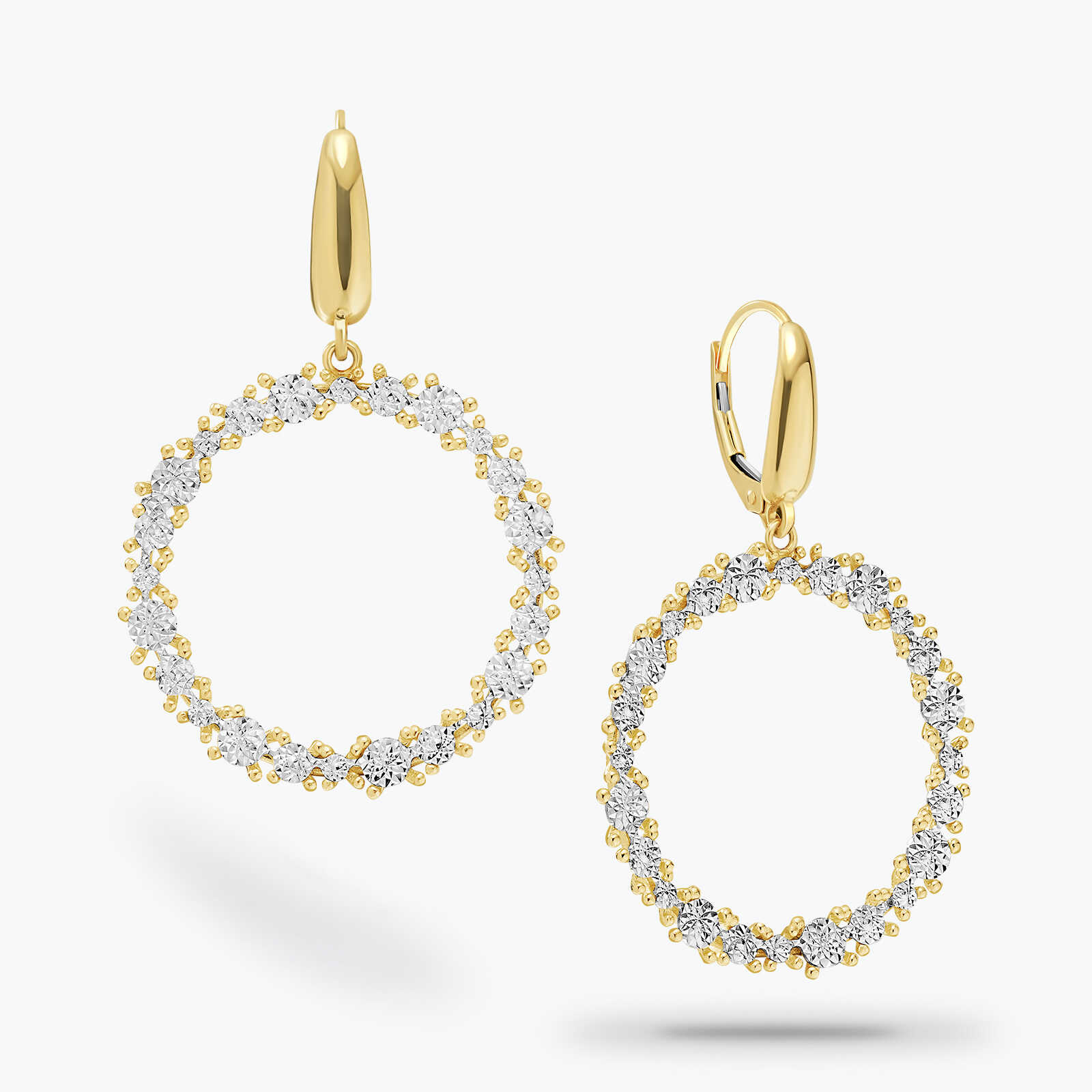 עגיל זהב מחופה אמייל