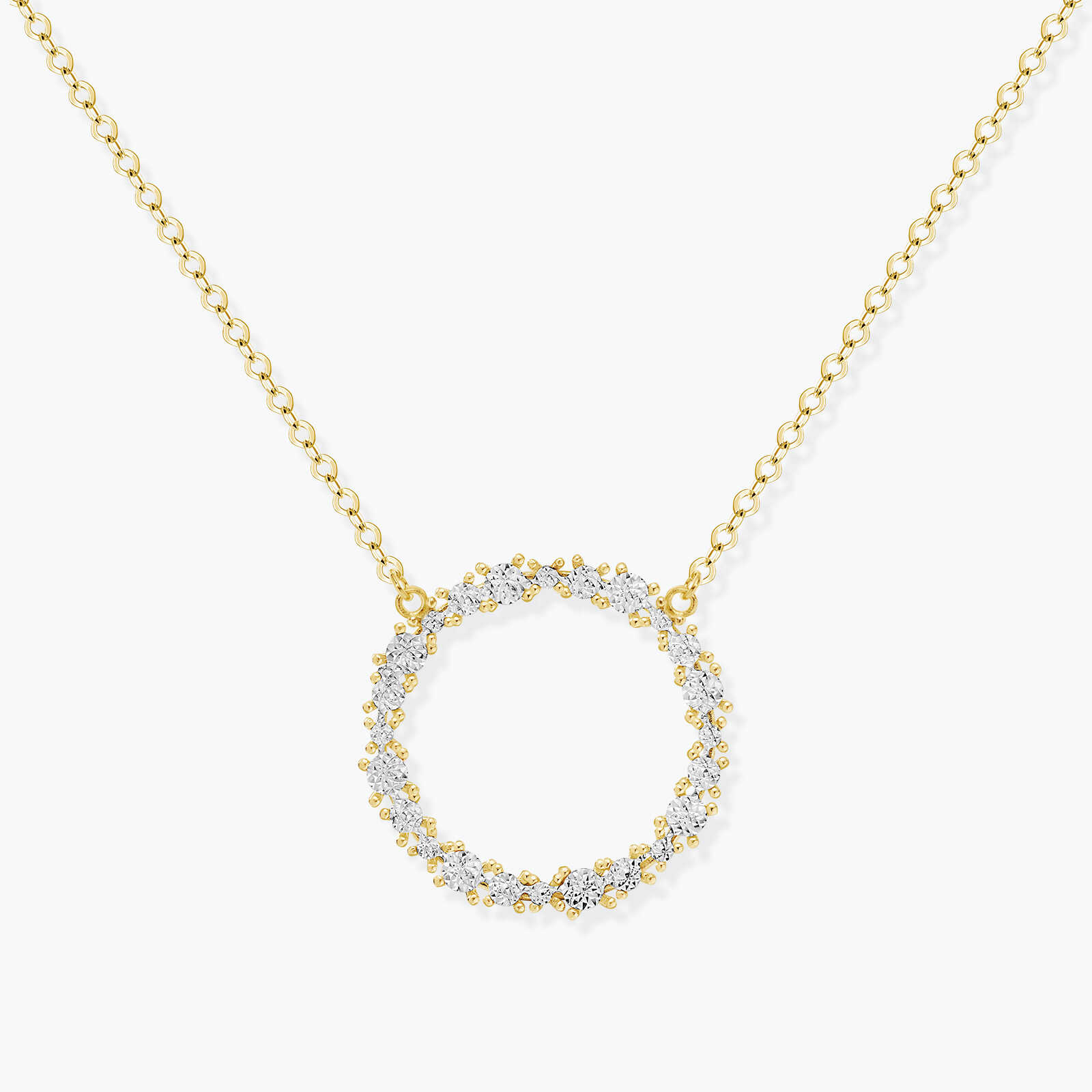 שרשרת זהב עם תליון זהב מרוקע בחיפוי אמייל כסוף