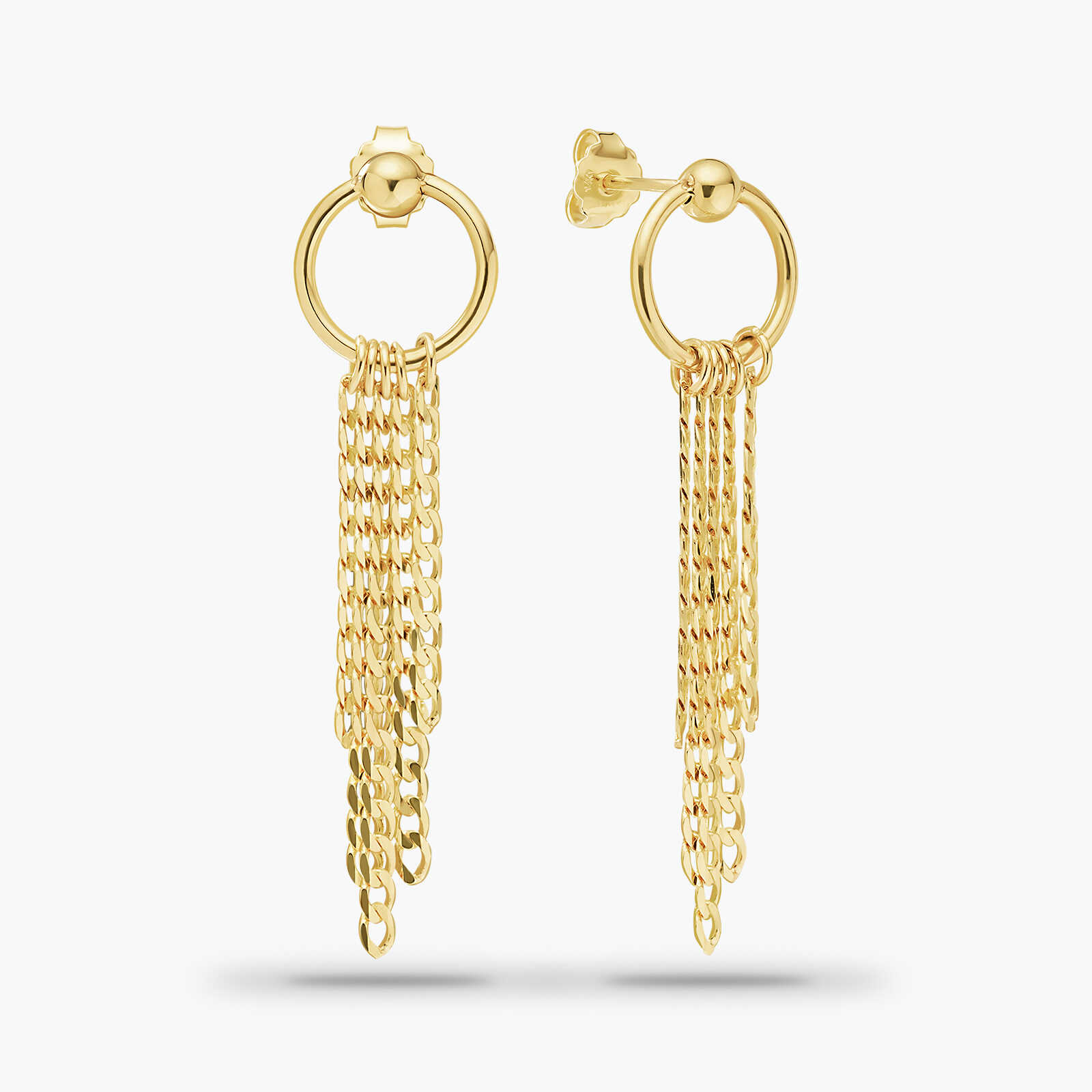 עגילי זהב מסדרת WIRES באורך 4.2 ס"מ