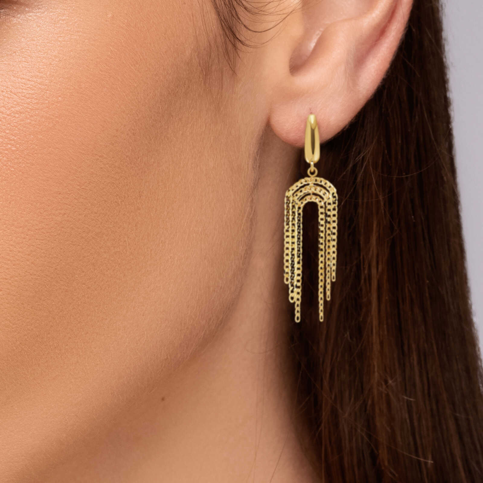 עגילי זהב waterfall