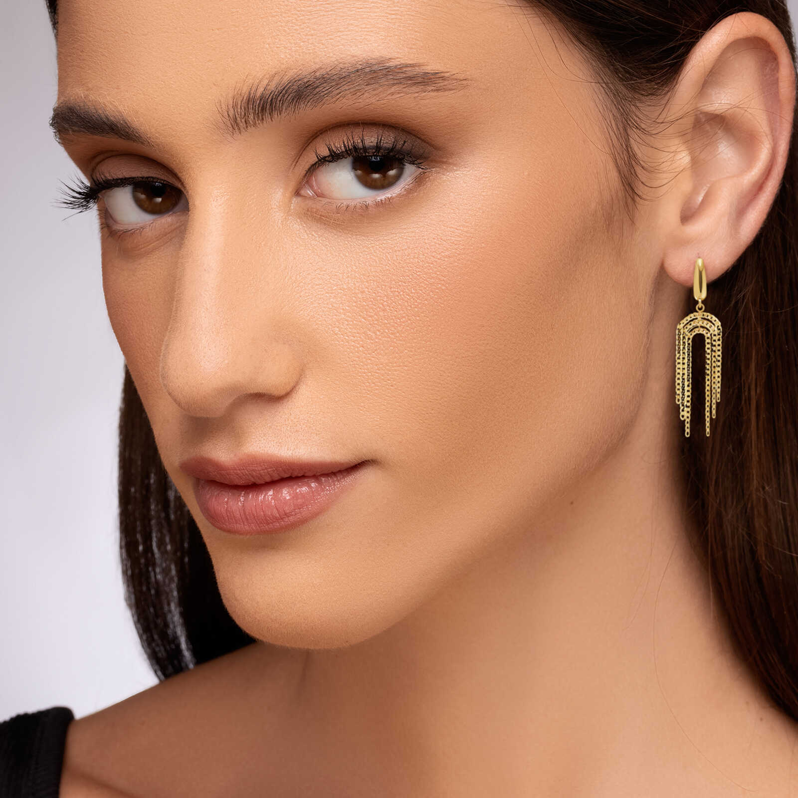 עגילי זהב waterfall