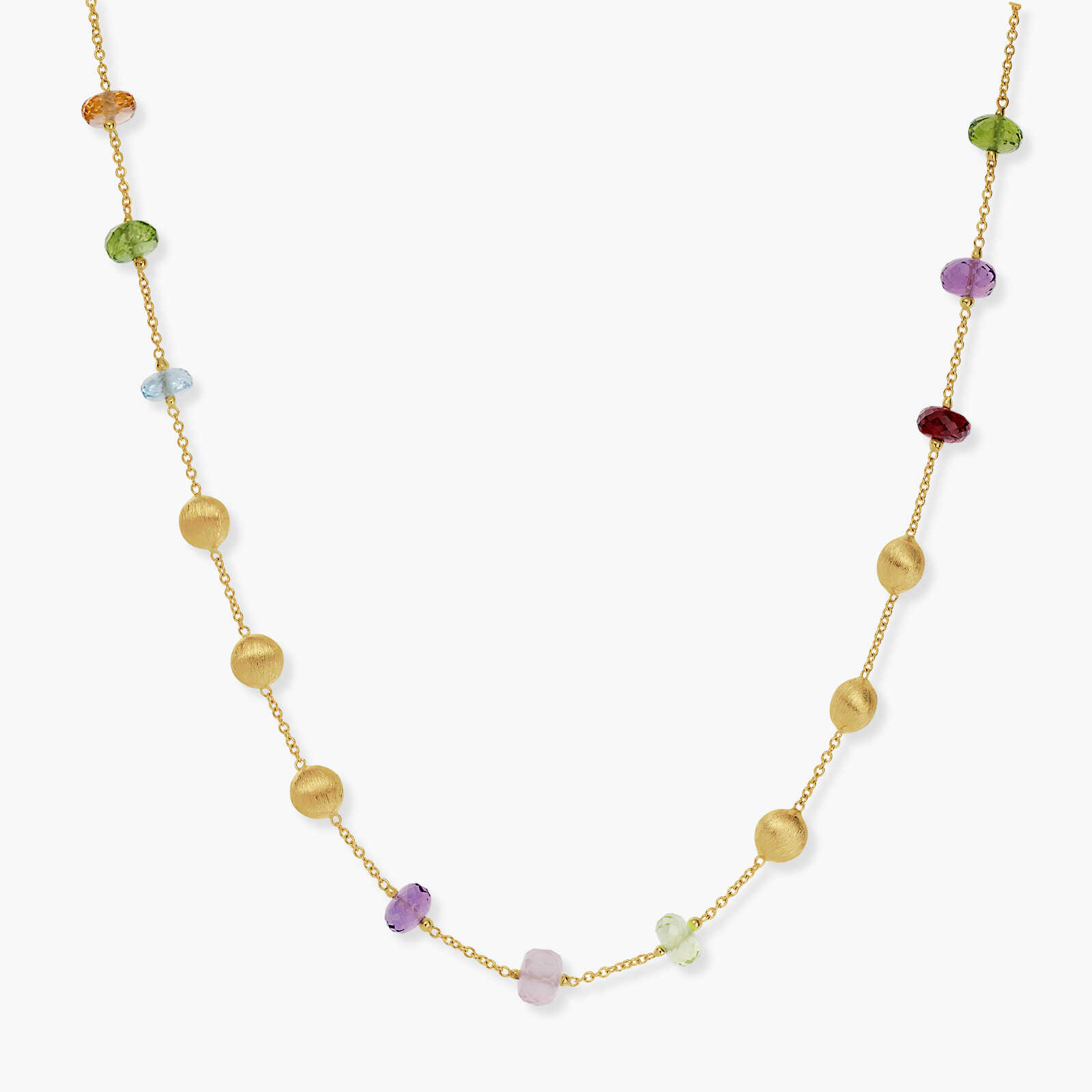 שרשרת לוטוס משובצת אבני חן