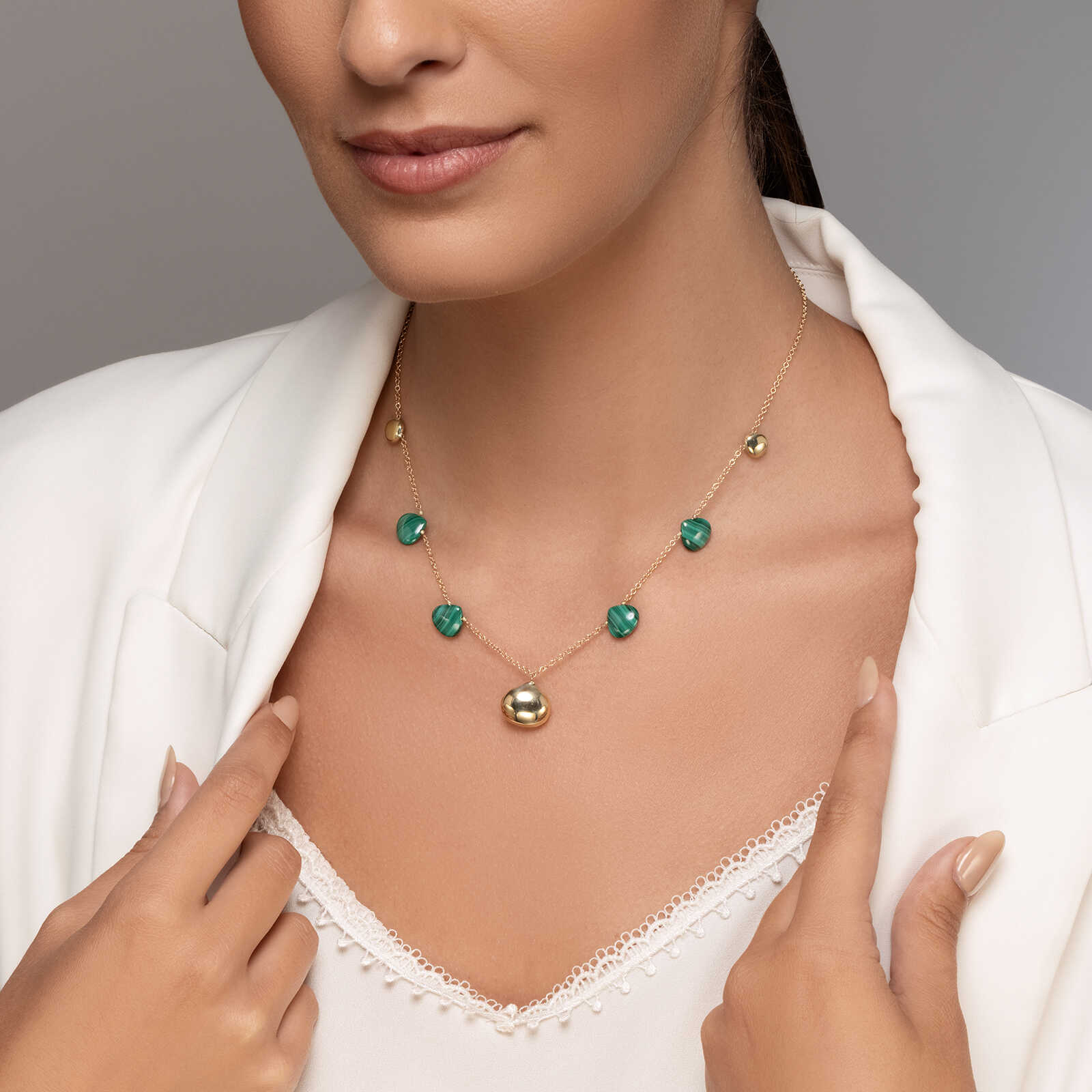 שרשרת מור בשיבוץ אבן החן מלכיט