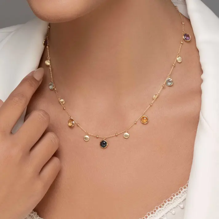 שרשרת נופר משובצת אבני חן