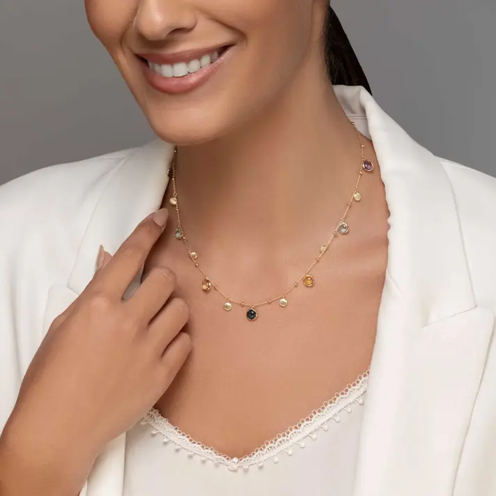 שרשרת נופר משובצת אבני חן