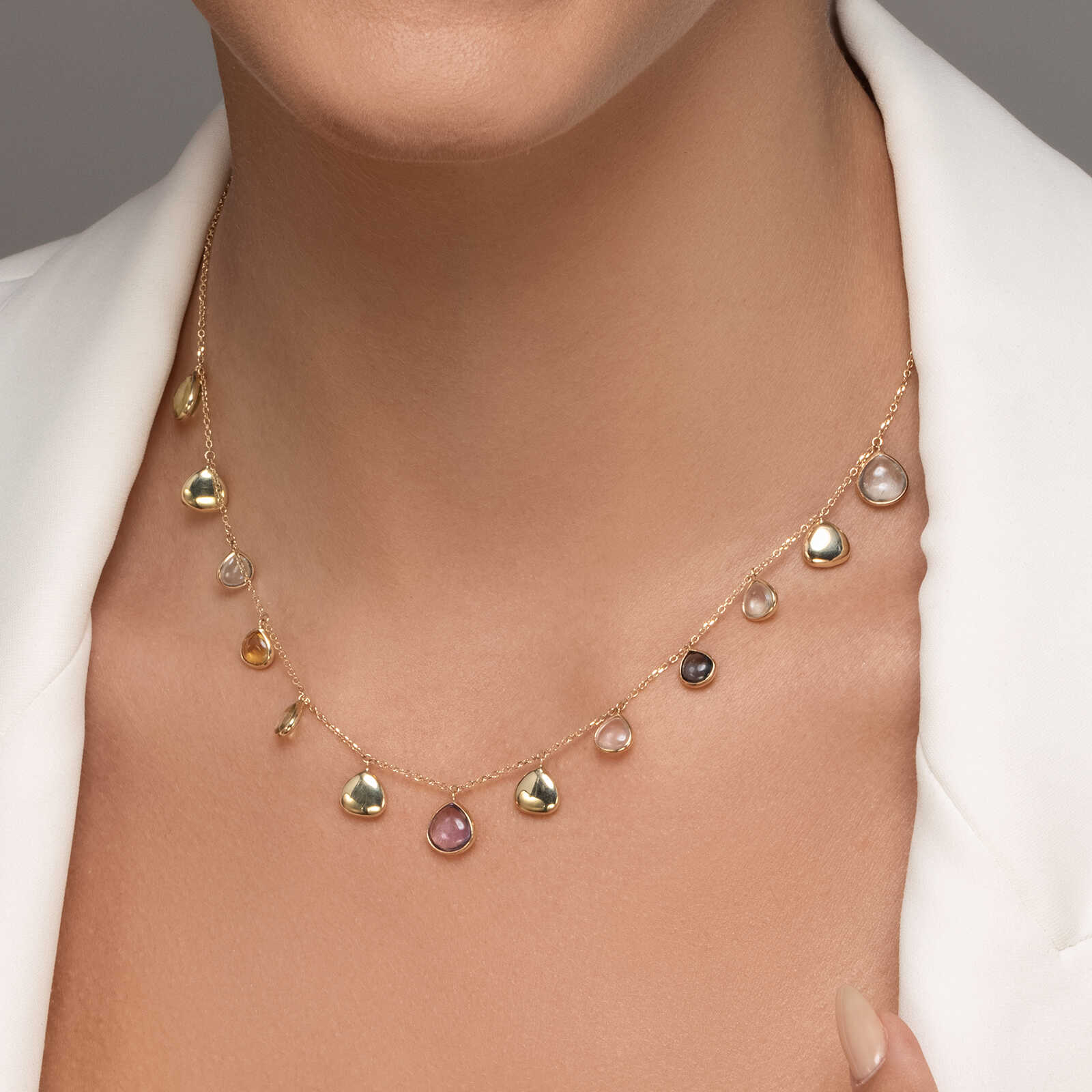 שרשרת רוז משובצת אבני חן