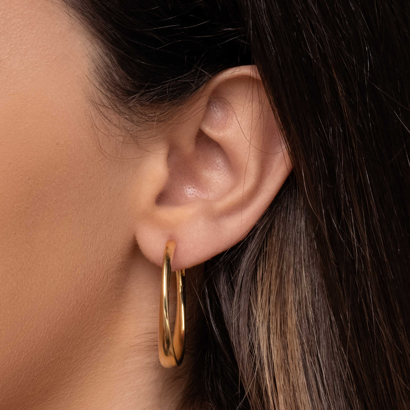 עגילי חישוק זהב נל