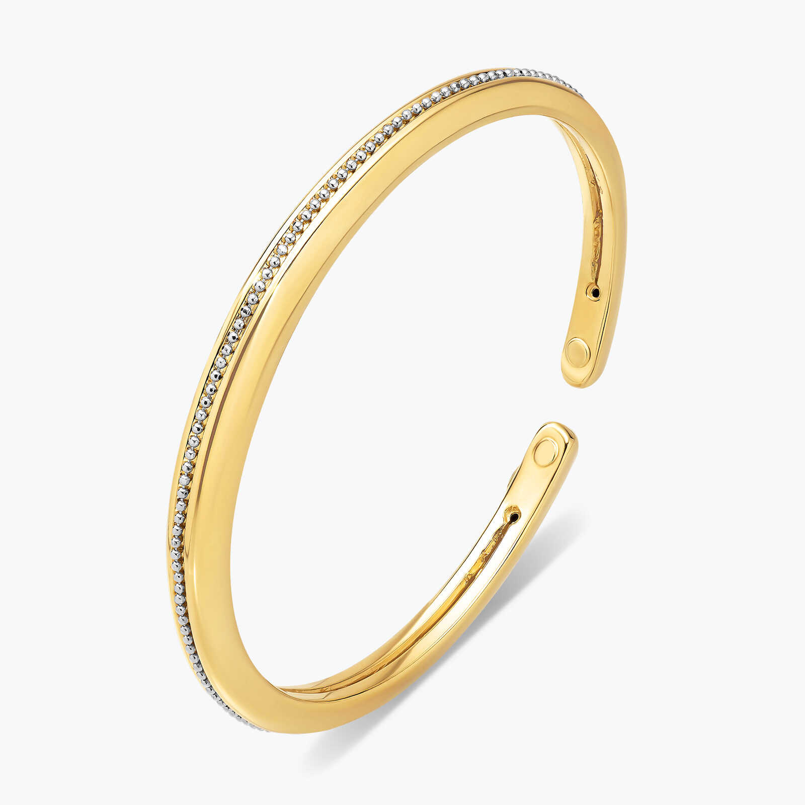 צמיד זהב קשיח משובץ זירקונים נוצצים