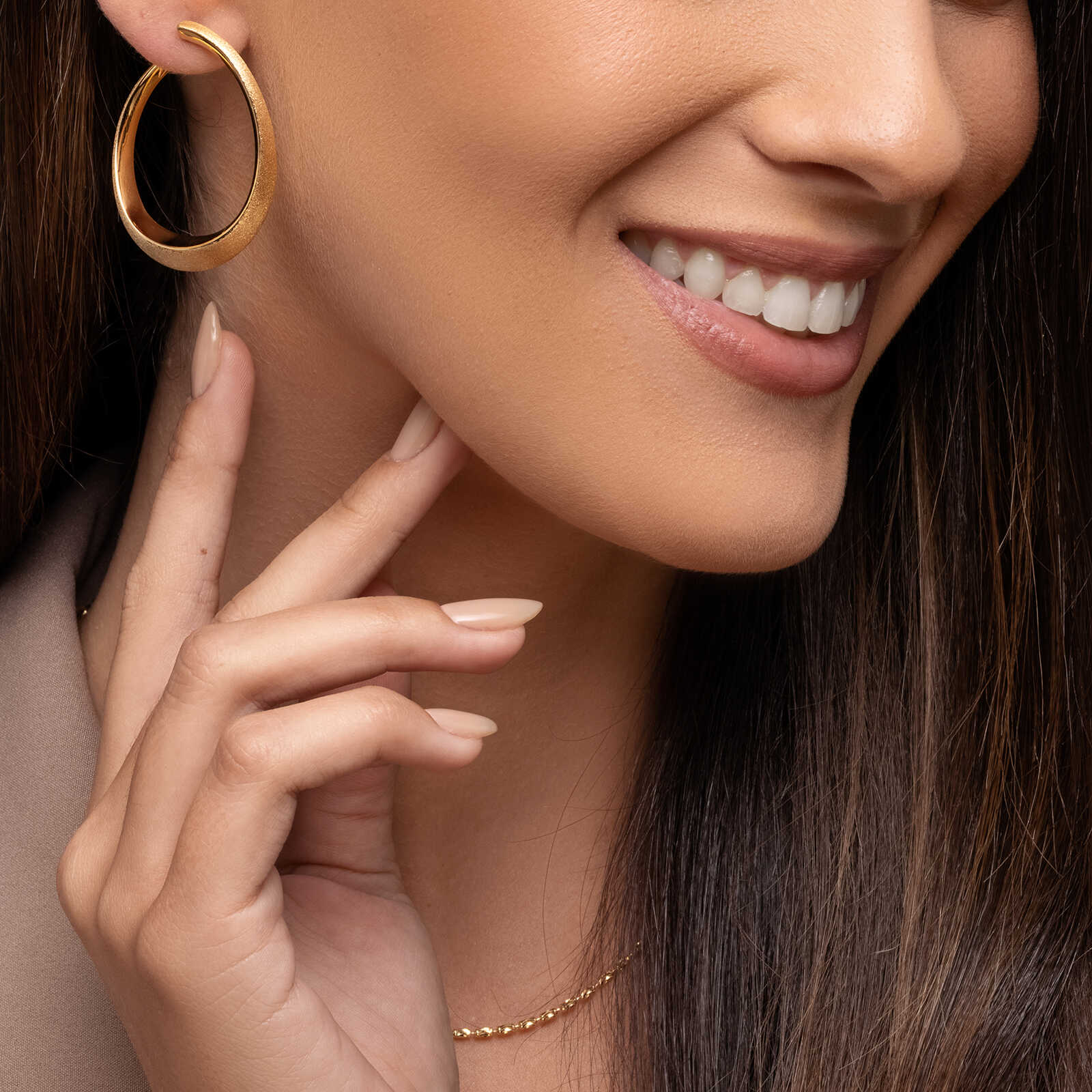 עגילי חישוק תהל בגימור מט